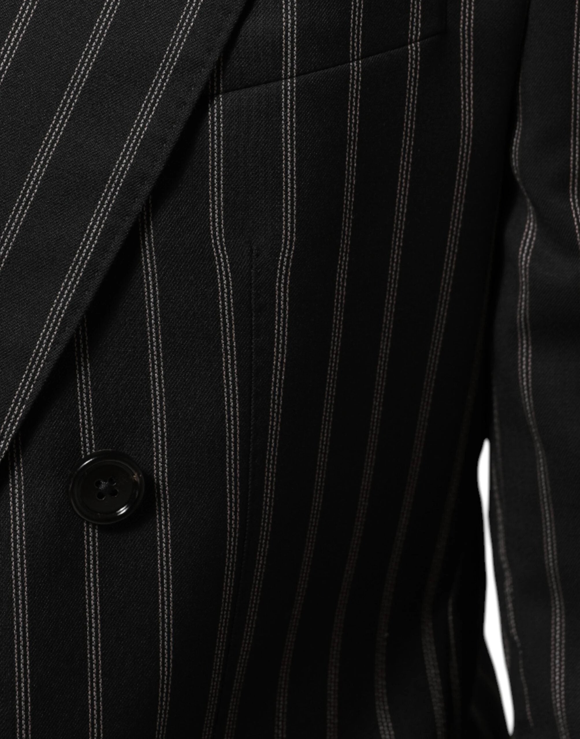 Dolce & Gabbana Black Stripes SICILIA 1 Button Suit Blazer by Dolce & Gabbana