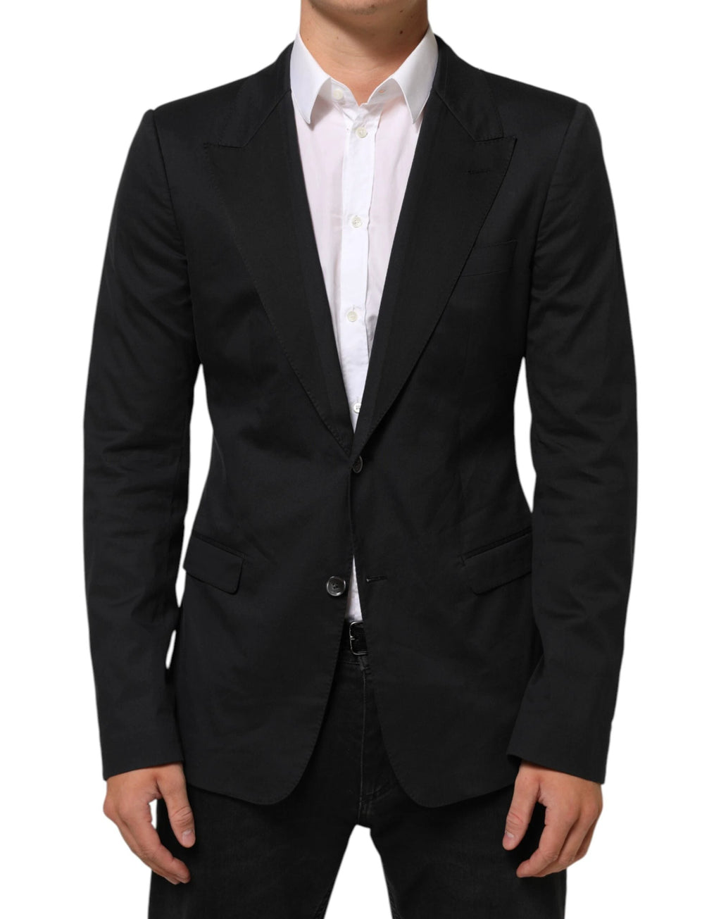 Dolce & Gabbana Black Cotton 2 Buttons Suit Jacket Blazer by Dolce & Gabbana
