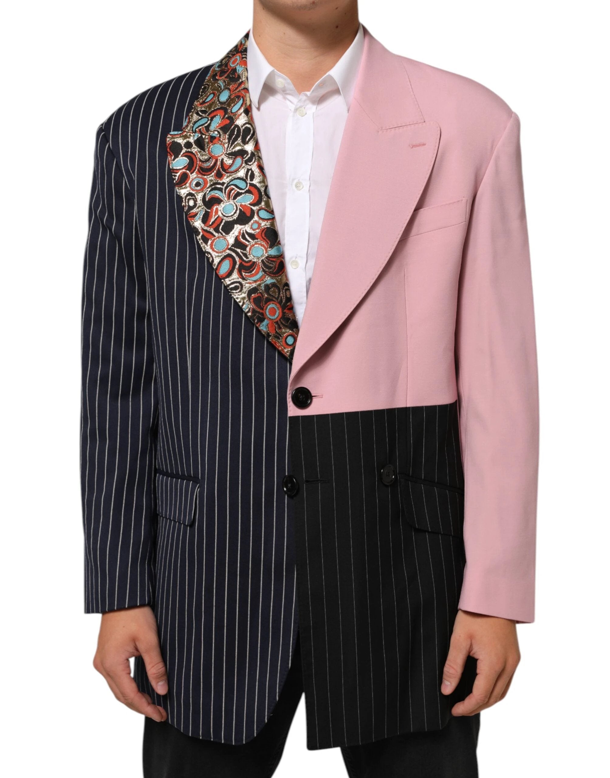 Dolce & Gabbana Multicolor Patchwork Single Breasted Jacket Blazer by Dolce & Gabbana