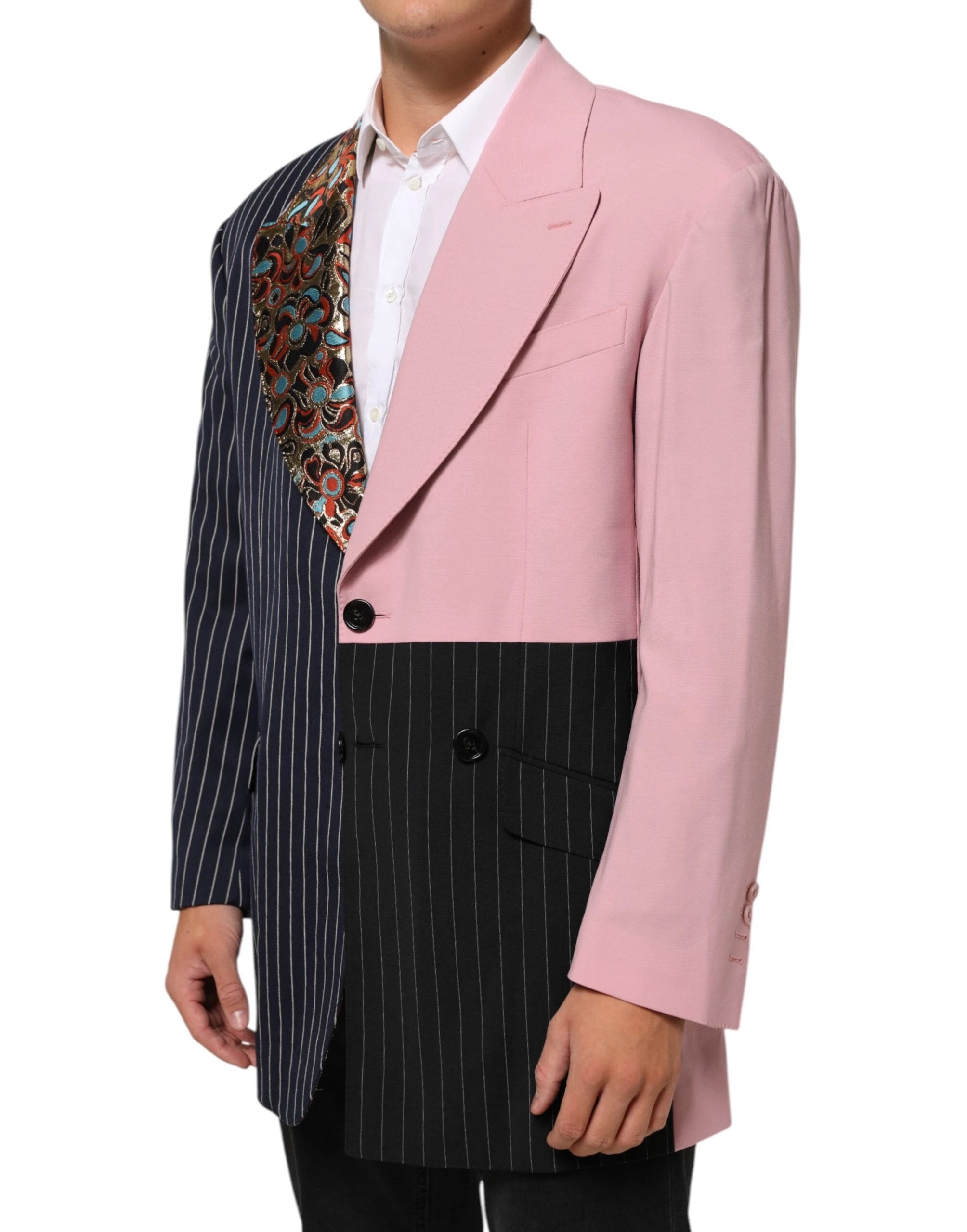 Dolce & Gabbana Multicolor Patchwork Single Breasted Jacket Blazer by Dolce & Gabbana