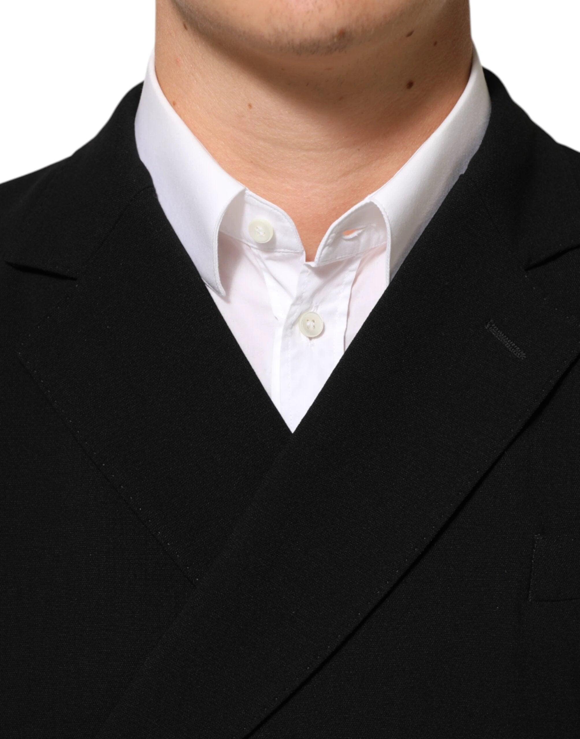 Dolce & Gabbana Black Wool Double Breasted Men Jacket Blazer by Dolce & Gabbana