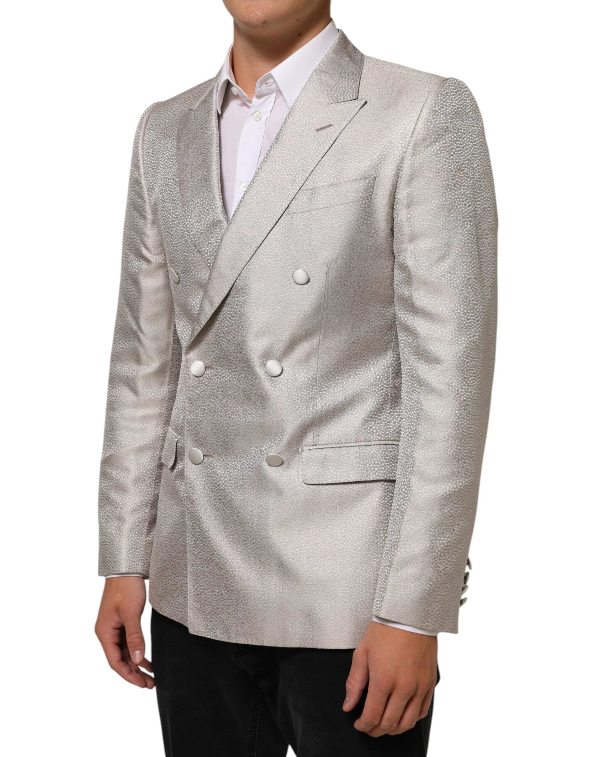 Dolce & Gabbana Beige MARTINI Double-Breasted Suit Blazer by Dolce & Gabbana