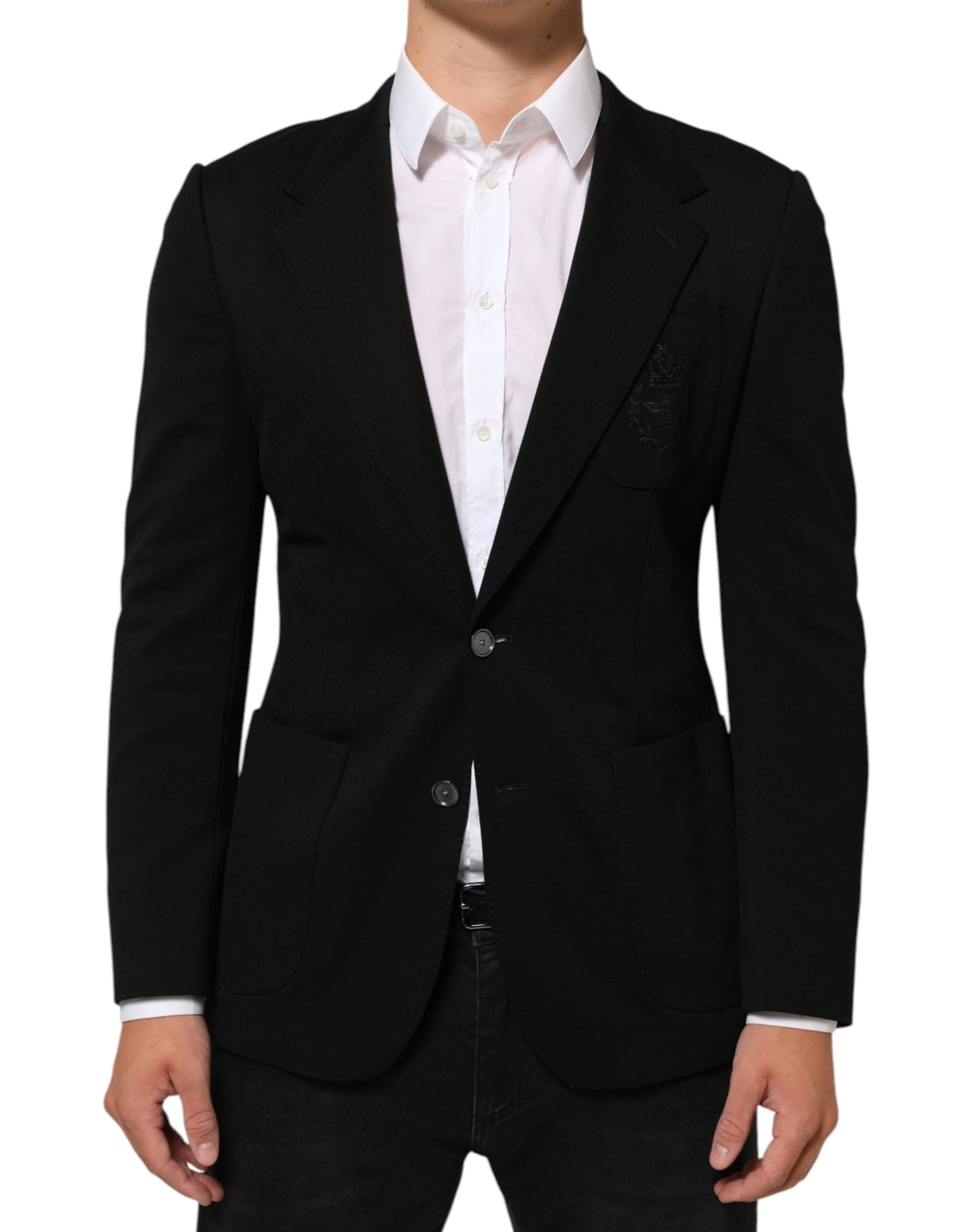 Dolce & Gabbana Black Viscose 2 Buttons Suit Jacket Blazer by Dolce & Gabbana