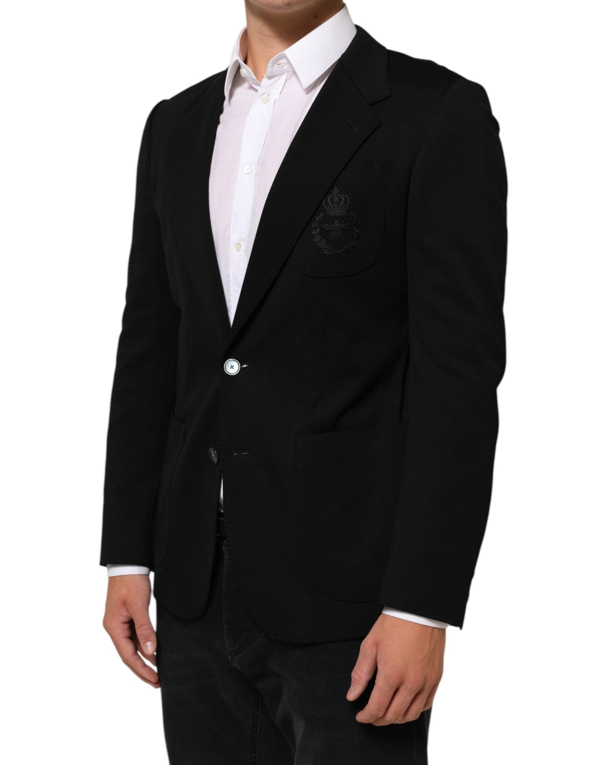 Dolce & Gabbana Black Viscose 2 Buttons Suit Jacket Blazer by Dolce & Gabbana