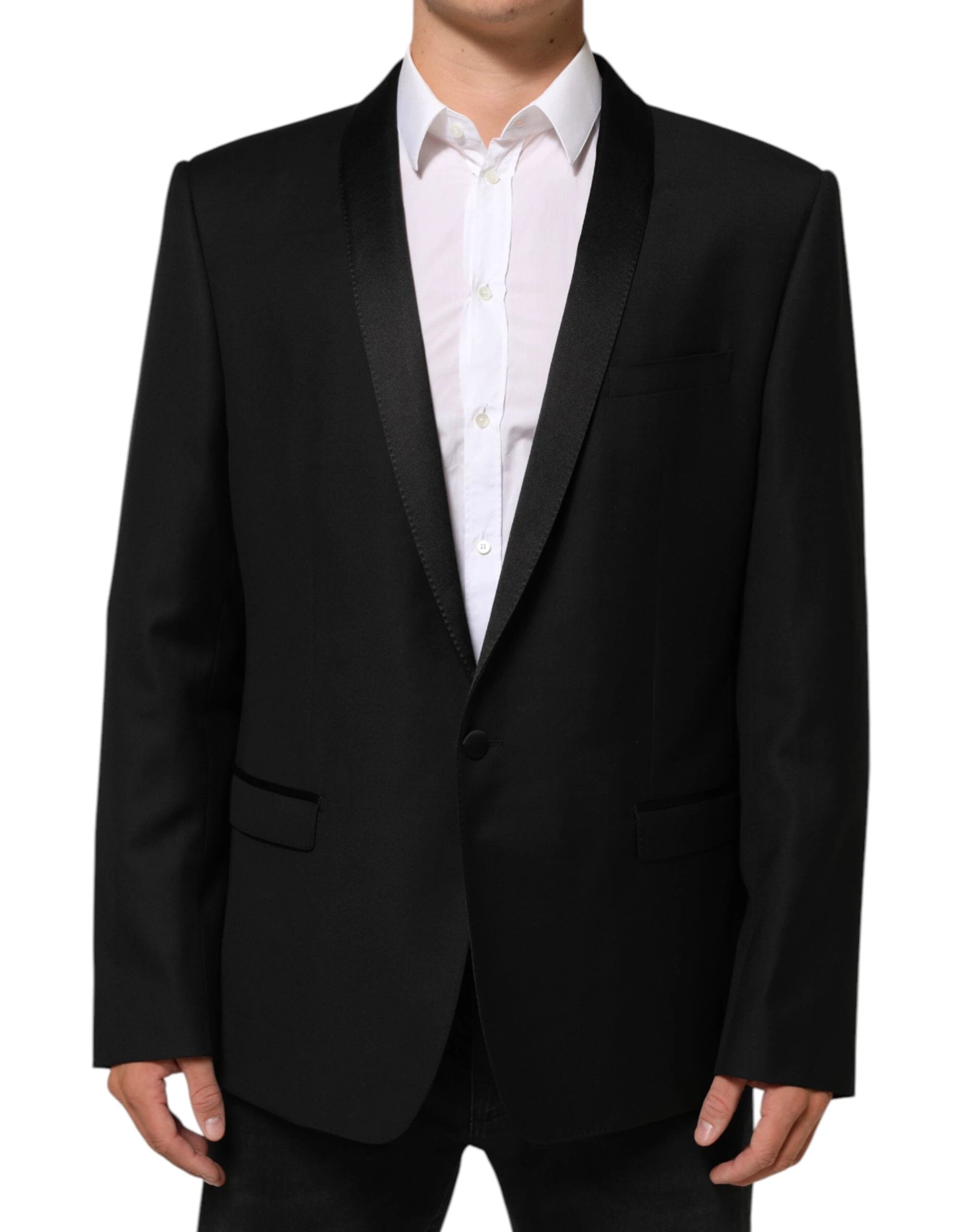 Dolce & Gabbana Black Wool GOLD 1 Button Men Suit Blazer by Dolce & Gabbana