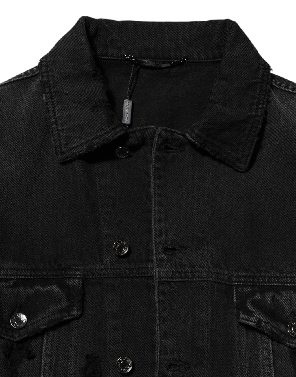 Dolce & Gabbana Black Cotton Stretch Denim Blouson Jacket by Dolce & Gabbana