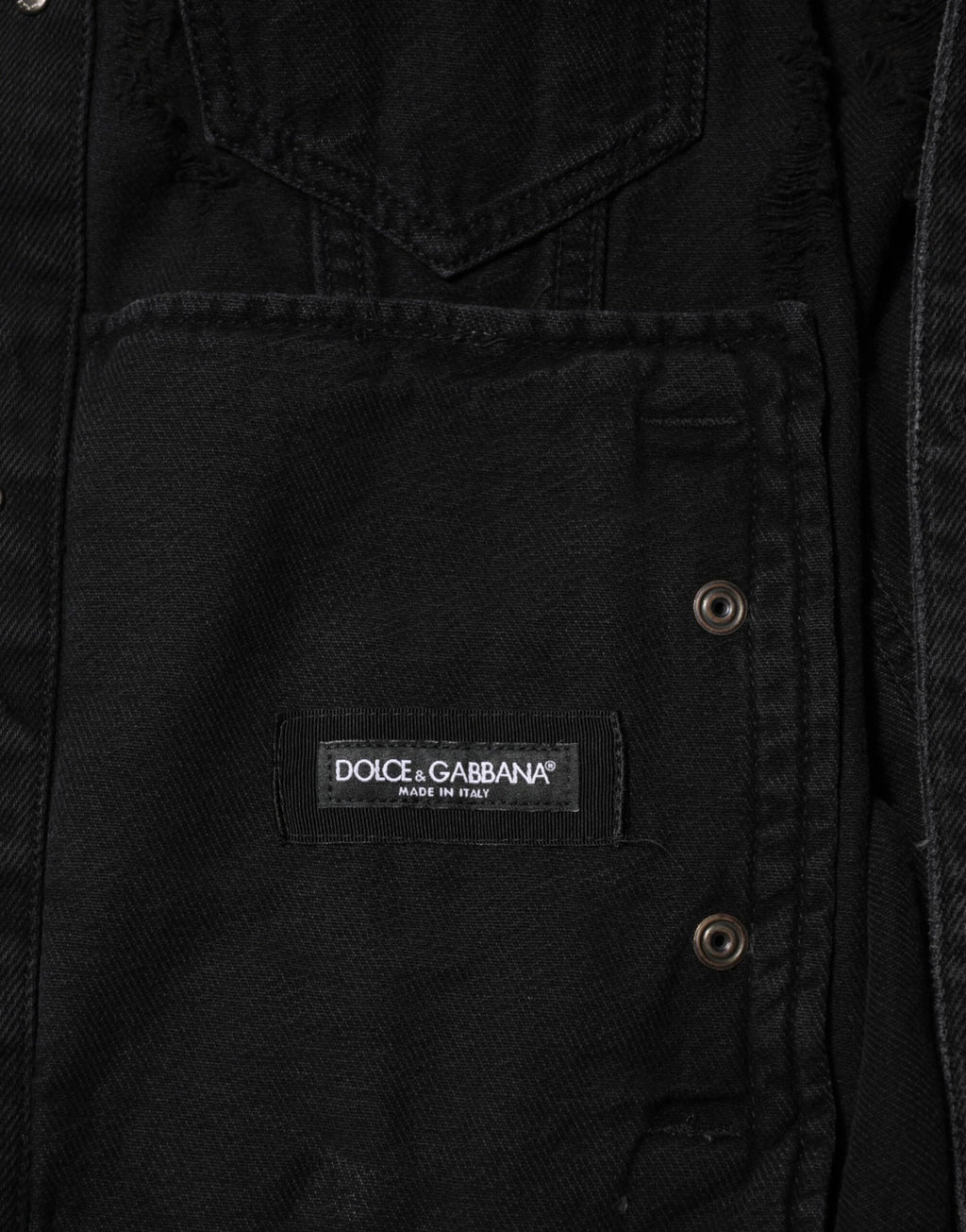 Dolce & Gabbana Black Cotton Stretch Denim Blouson Jacket by Dolce & Gabbana