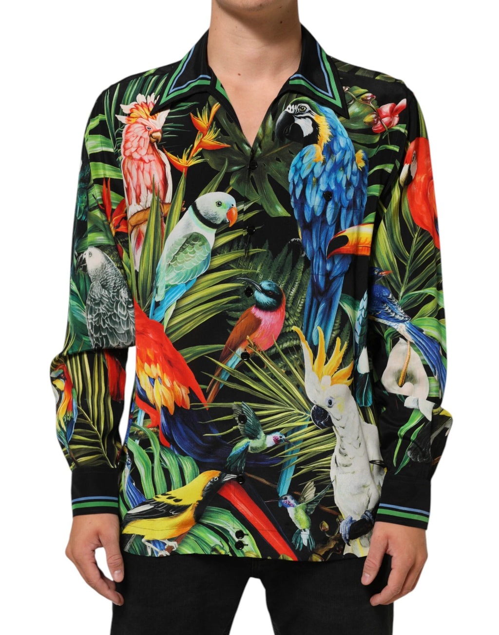 Dolce & Gabbana Multicolor Parrot Print Lounge Casual Shirt by Dolce & Gabbana