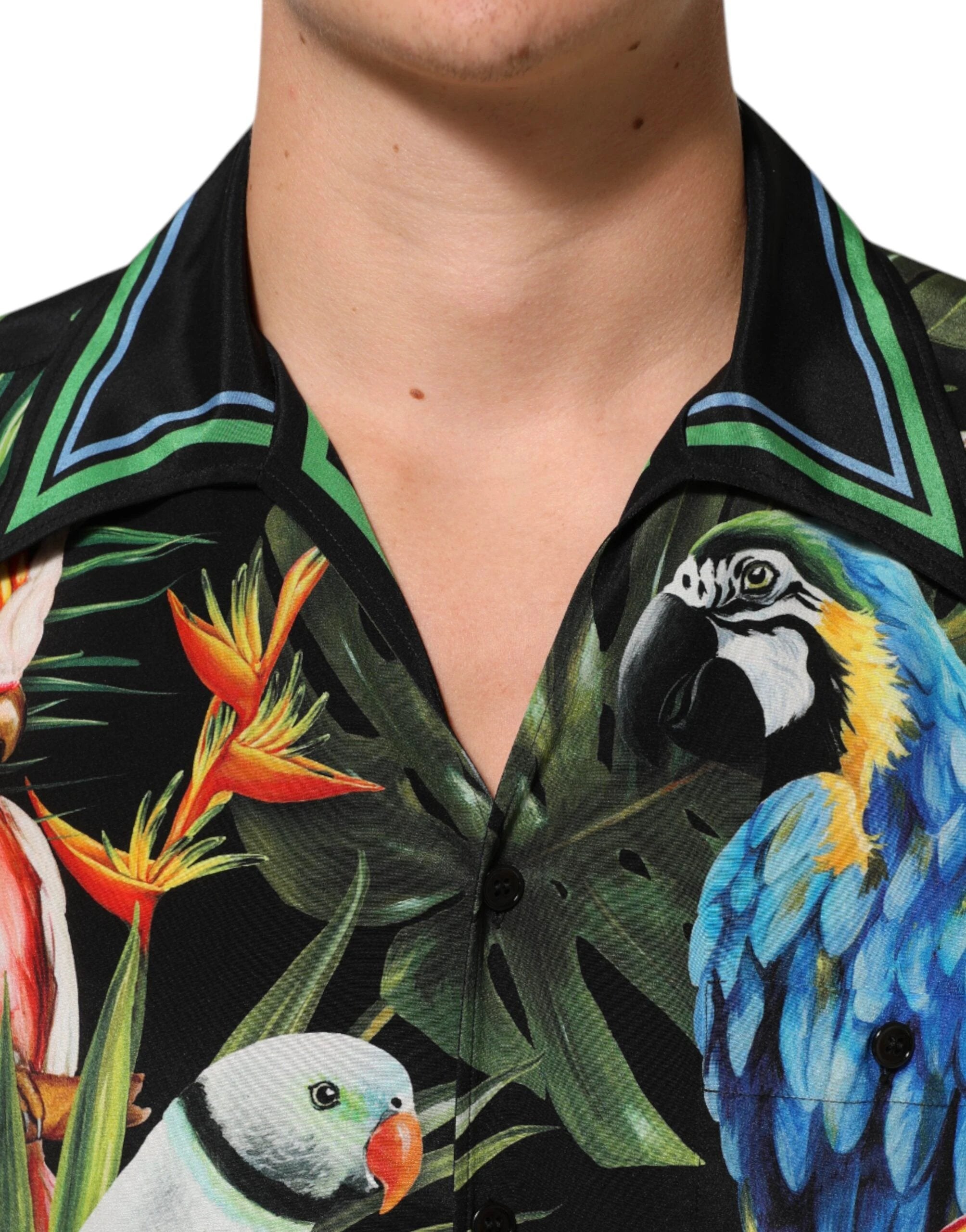 Dolce & Gabbana Multicolor Parrot Print Lounge Casual Shirt by Dolce & Gabbana