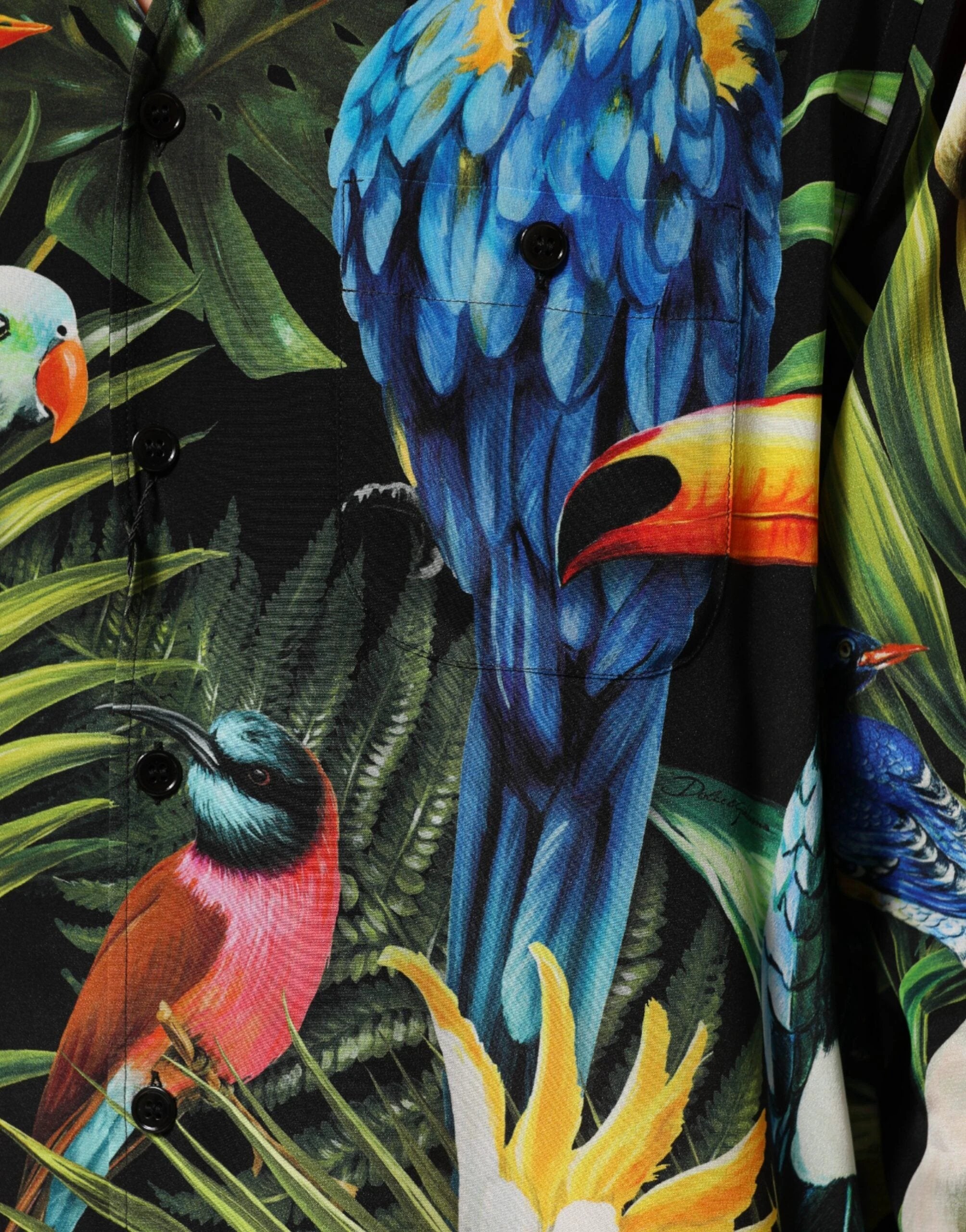 Dolce & Gabbana Multicolor Parrot Print Lounge Casual Shirt by Dolce & Gabbana