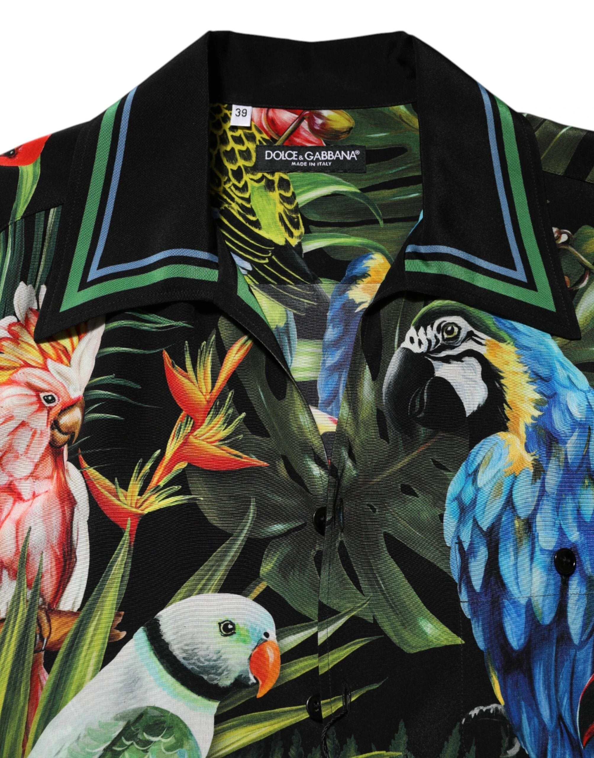 Dolce & Gabbana Multicolor Parrot Print Lounge Casual Shirt by Dolce & Gabbana