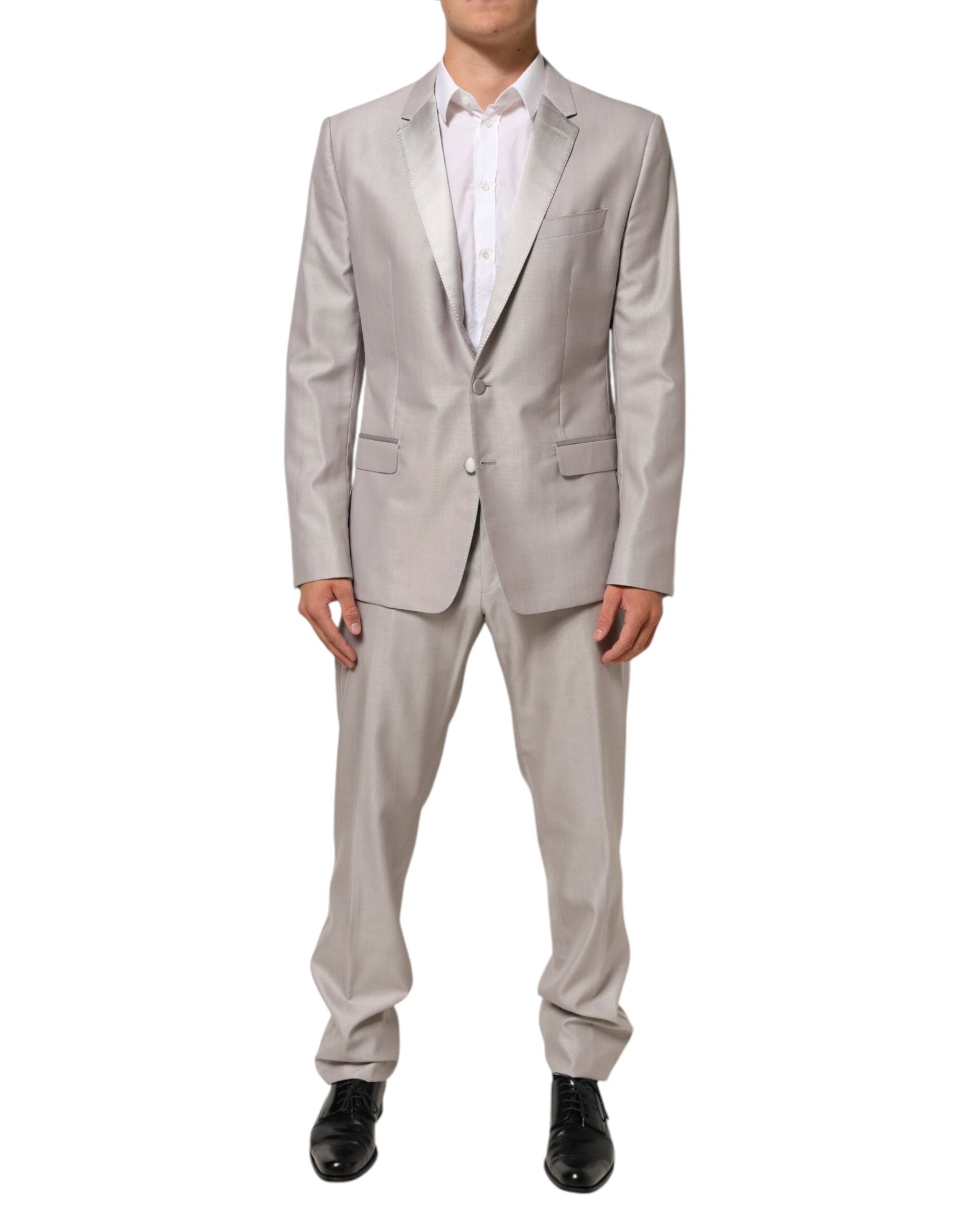 Dolce & Gabbana Light Gray Wool 2 Piece MARTINI Formal Suit by Dolce & Gabbana