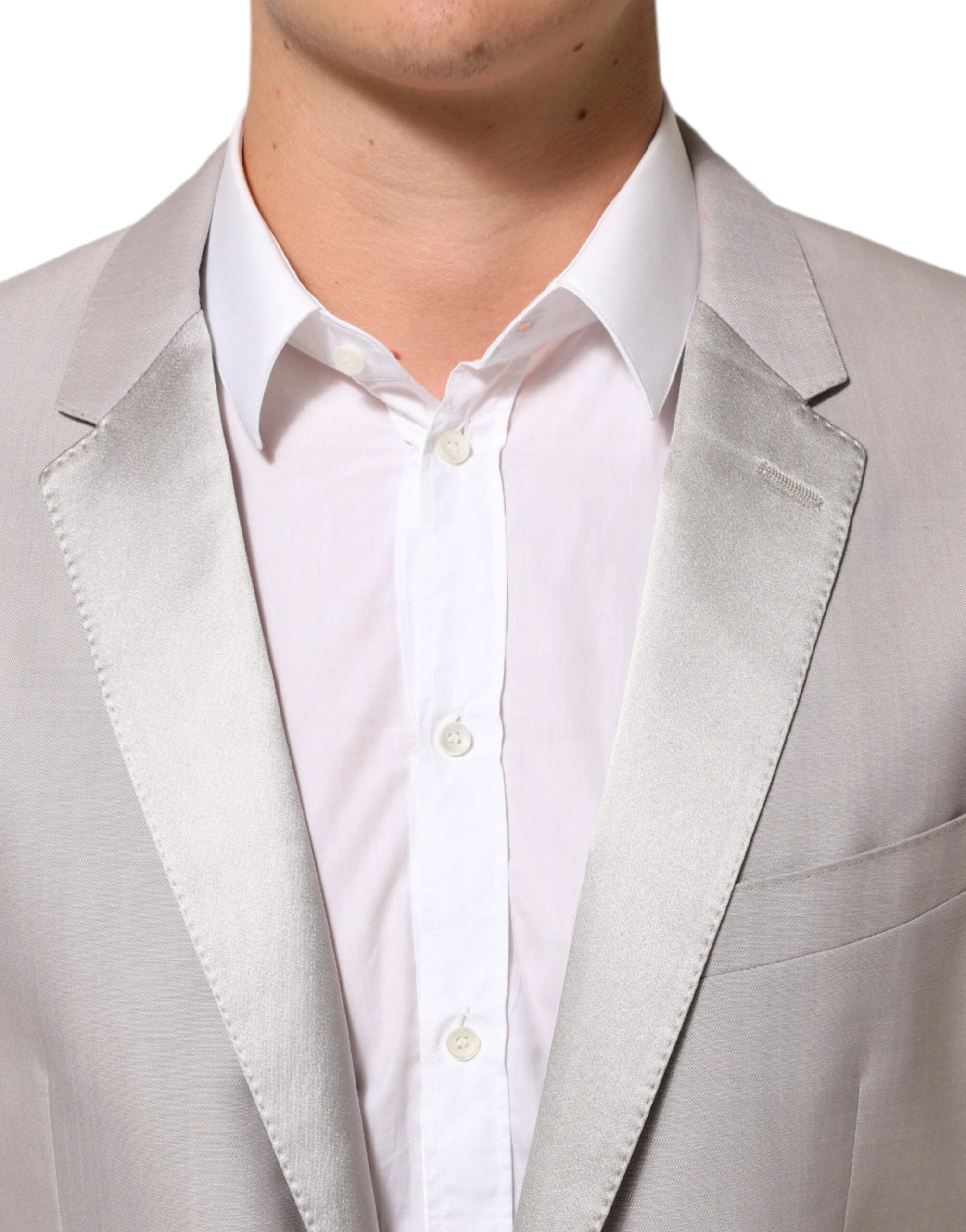 Dolce & Gabbana Light Gray Wool 2 Piece MARTINI Formal Suit by Dolce & Gabbana