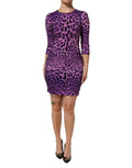Dolce & Gabbana Violet Leopard Sheath Bodycon Mini Dress by Dolce & Gabbana