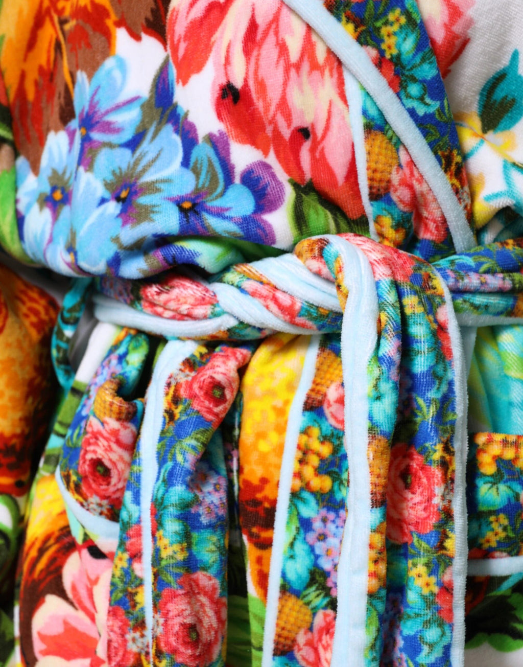 Dolce & Gabbana Multicolor Floral Print Belted Bathrobe Coat Jacket by Dolce & Gabbana