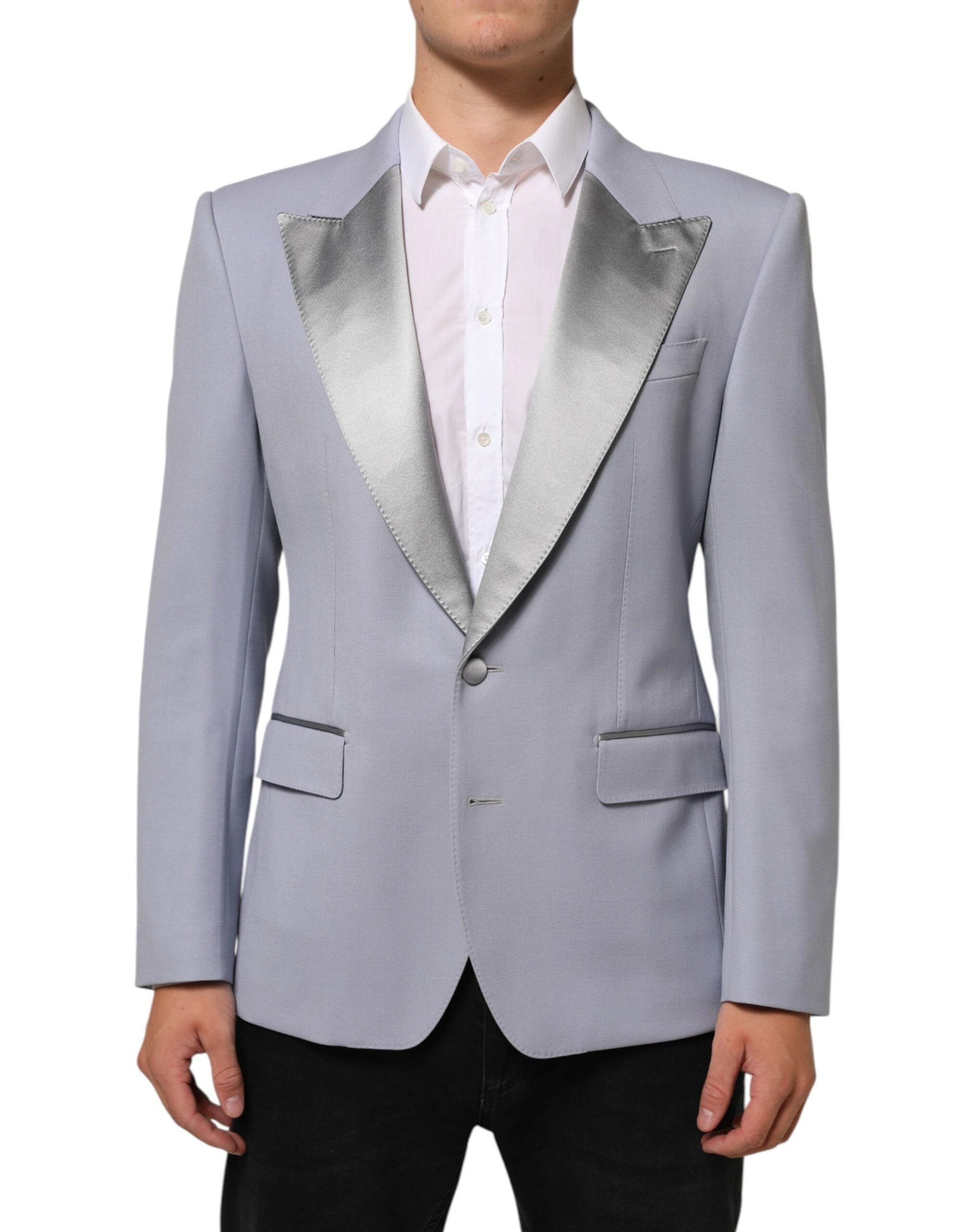 Dolce & Gabbana Gray Wool SICILIA 2 Buttons Men Suit Blazer by Dolce & Gabbana