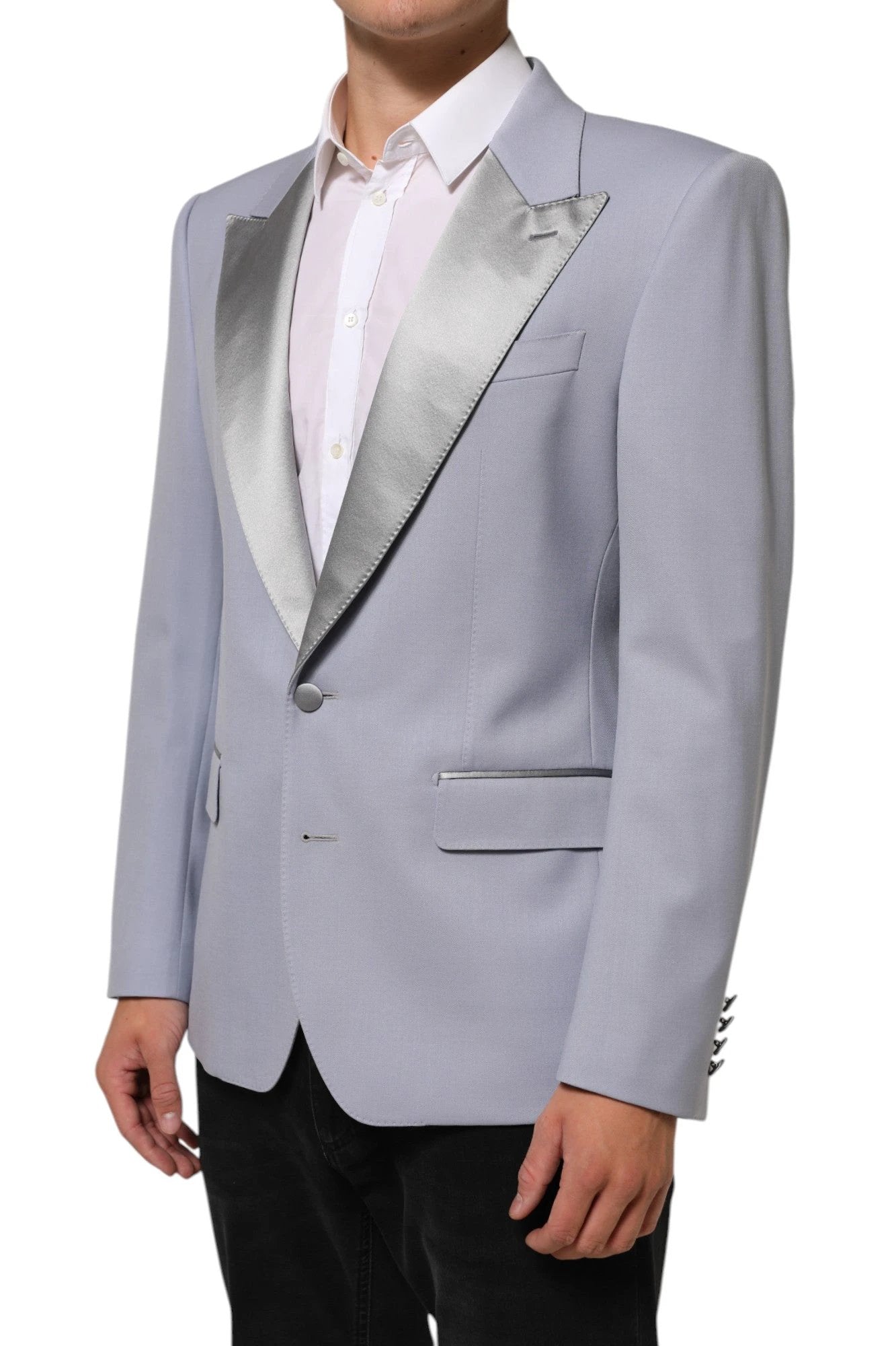 Dolce & Gabbana Gray Wool SICILIA 2 Buttons Men Suit Blazer by Dolce & Gabbana