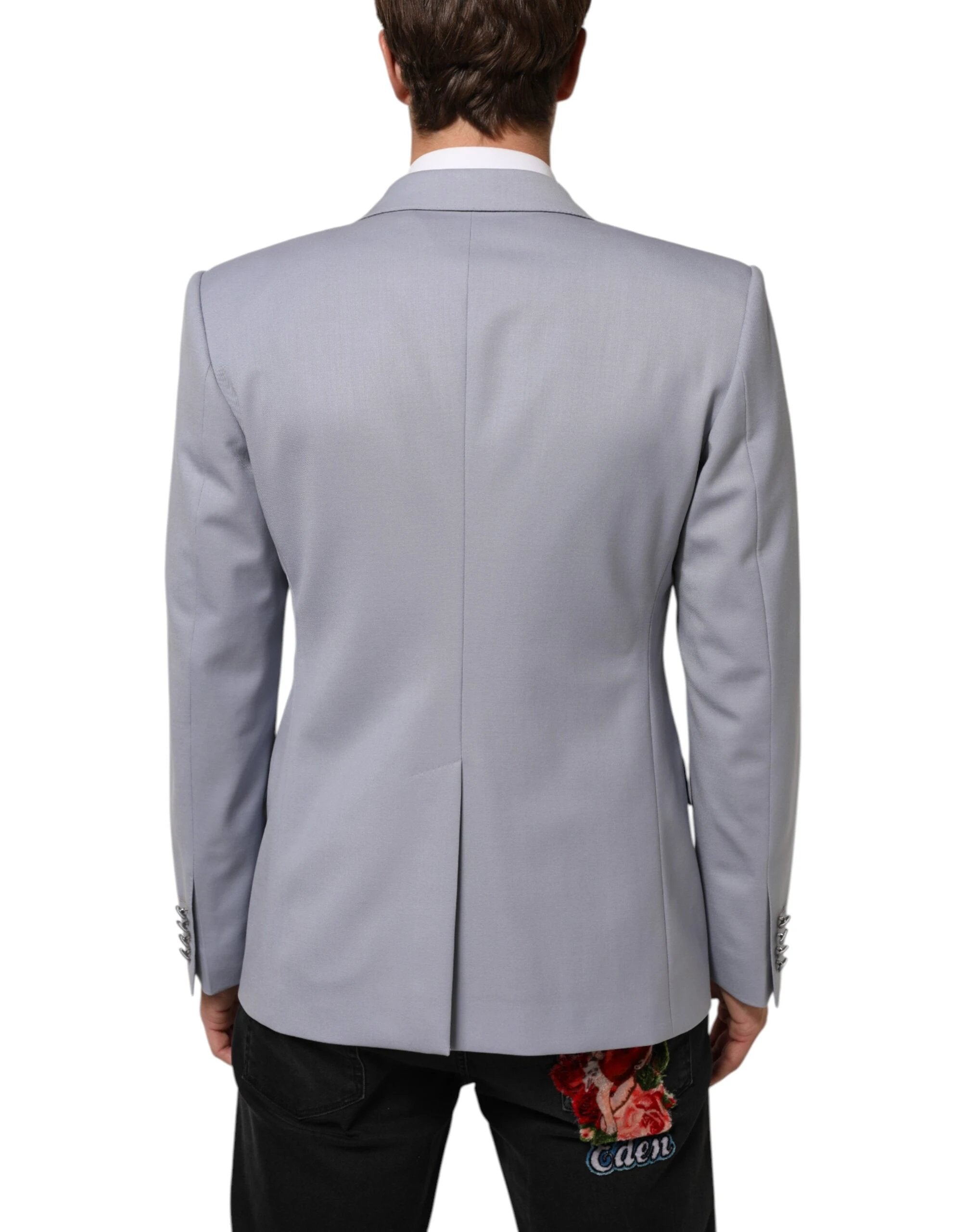 Dolce & Gabbana Gray Wool SICILIA 2 Buttons Men Suit Blazer by Dolce & Gabbana