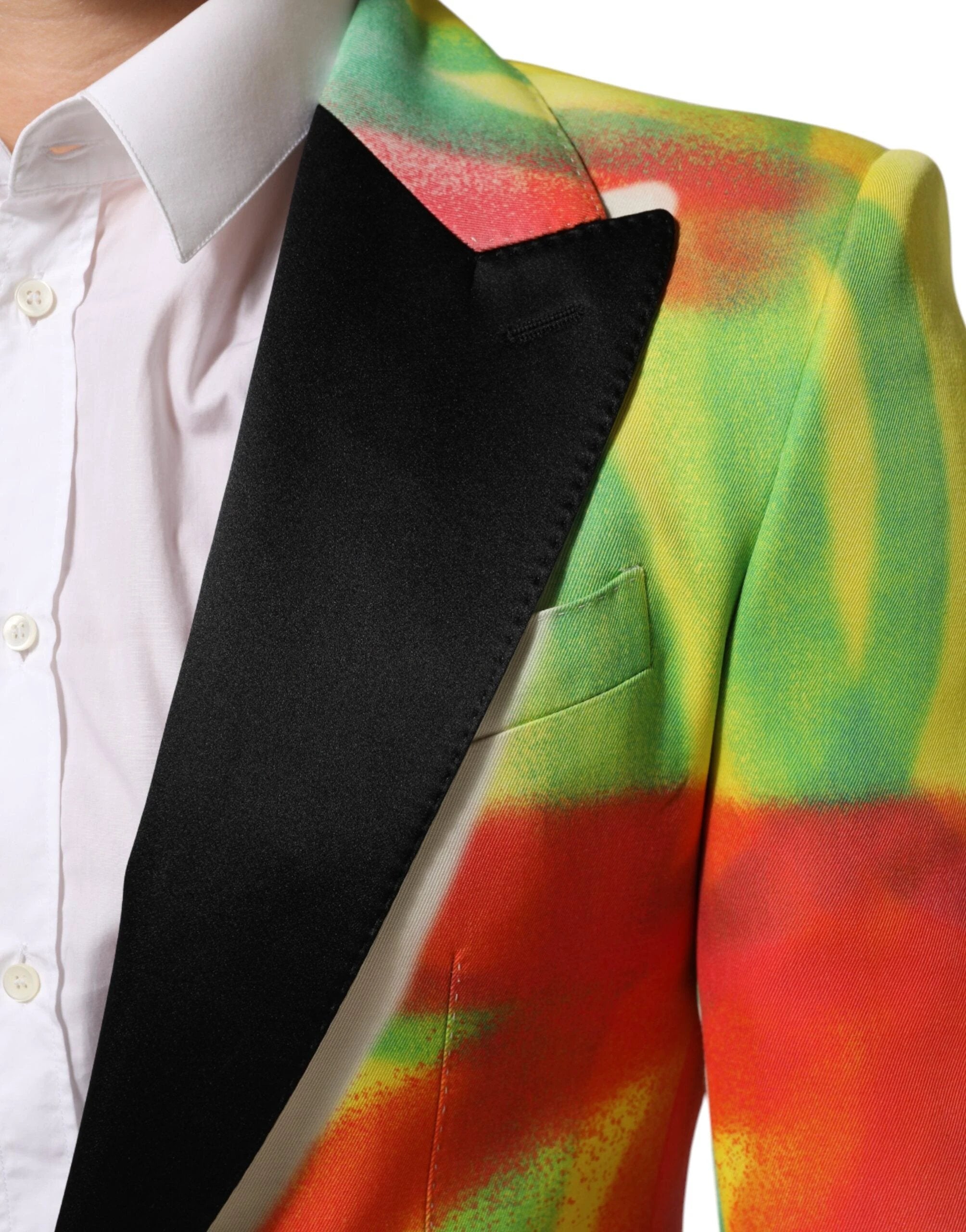 Dolce & Gabbana Multicolor Graffiti SICILIA 1 Button Men Suit Blazer by Dolce & Gabbana