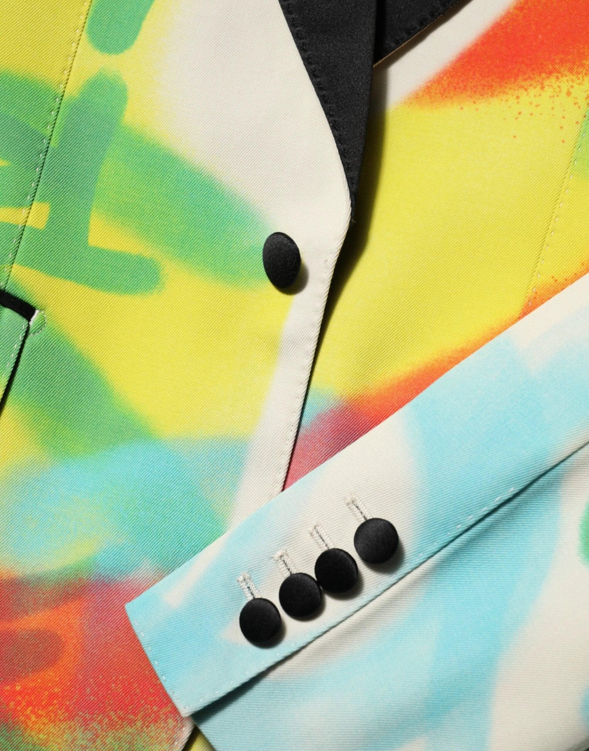 Dolce & Gabbana Multicolor Graffiti SICILIA 1 Button Men Suit Blazer by Dolce & Gabbana