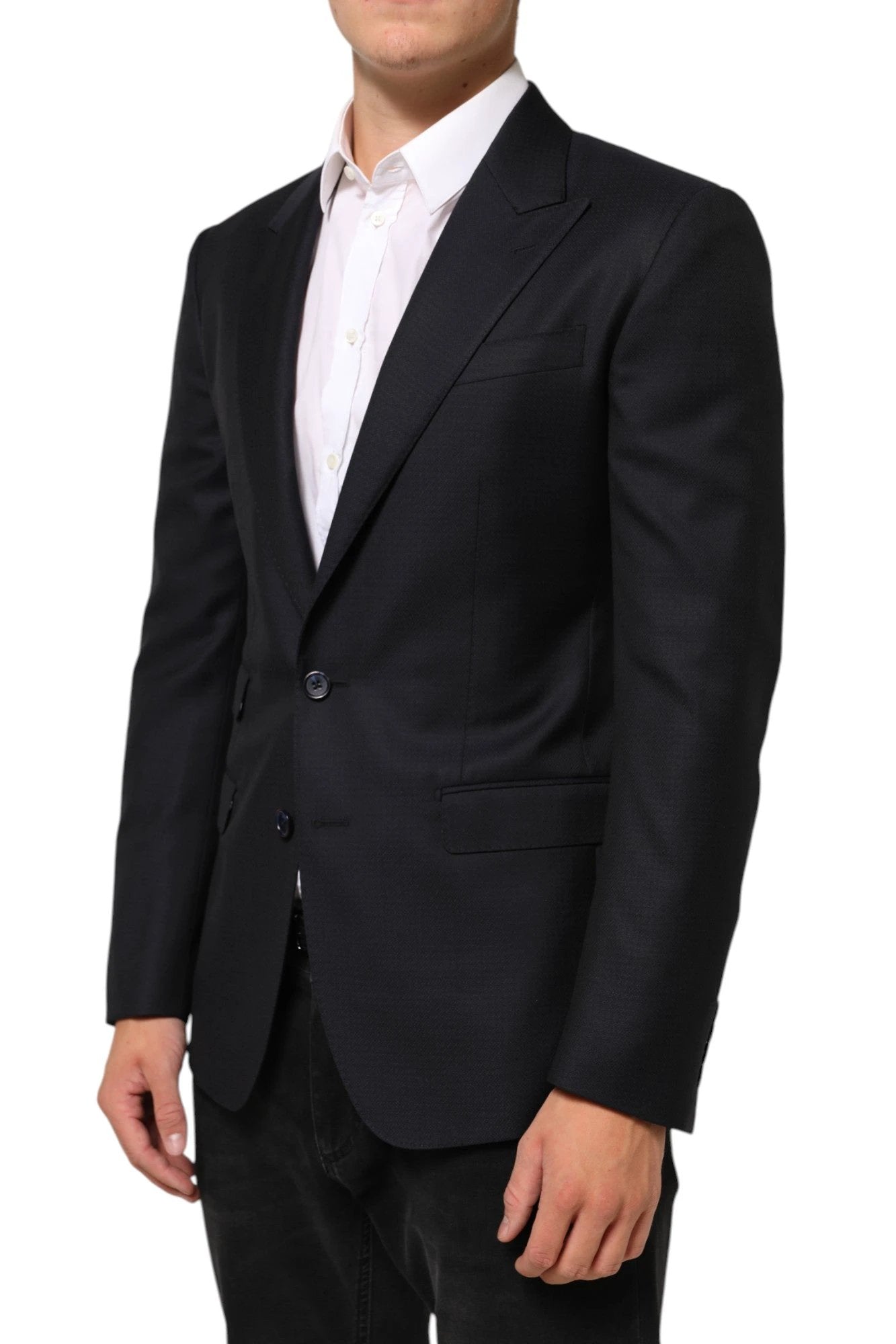 Dolce & Gabbana Black Wool NAPOLI 2 Button Men Suit Blazer by Dolce & Gabbana