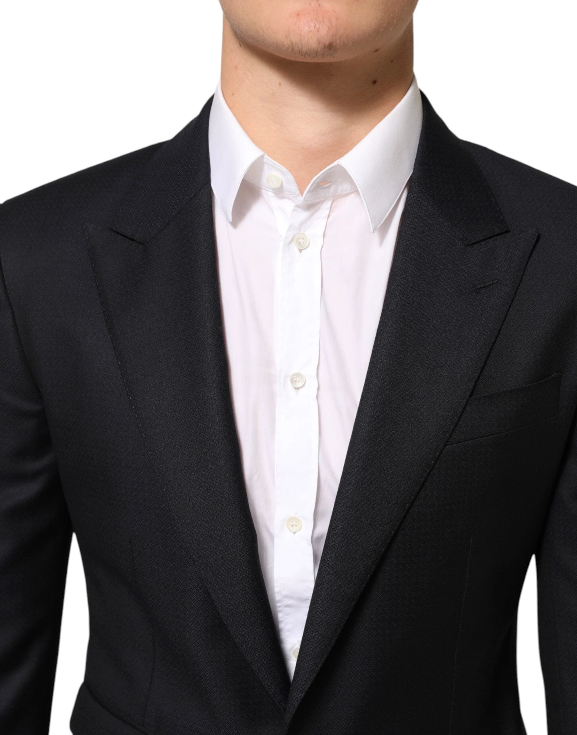 Dolce & Gabbana Black Wool NAPOLI 2 Button Men Suit Blazer by Dolce & Gabbana