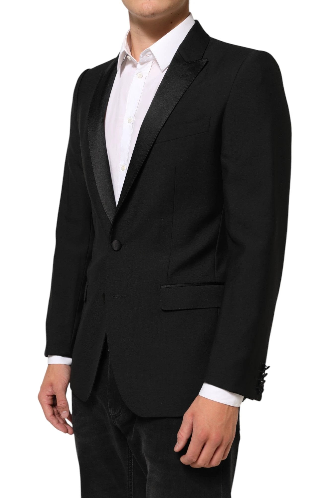 Dolce & Gabbana Black Wool MARTINI 2 Button Men Suit Blazer by Dolce & Gabbana
