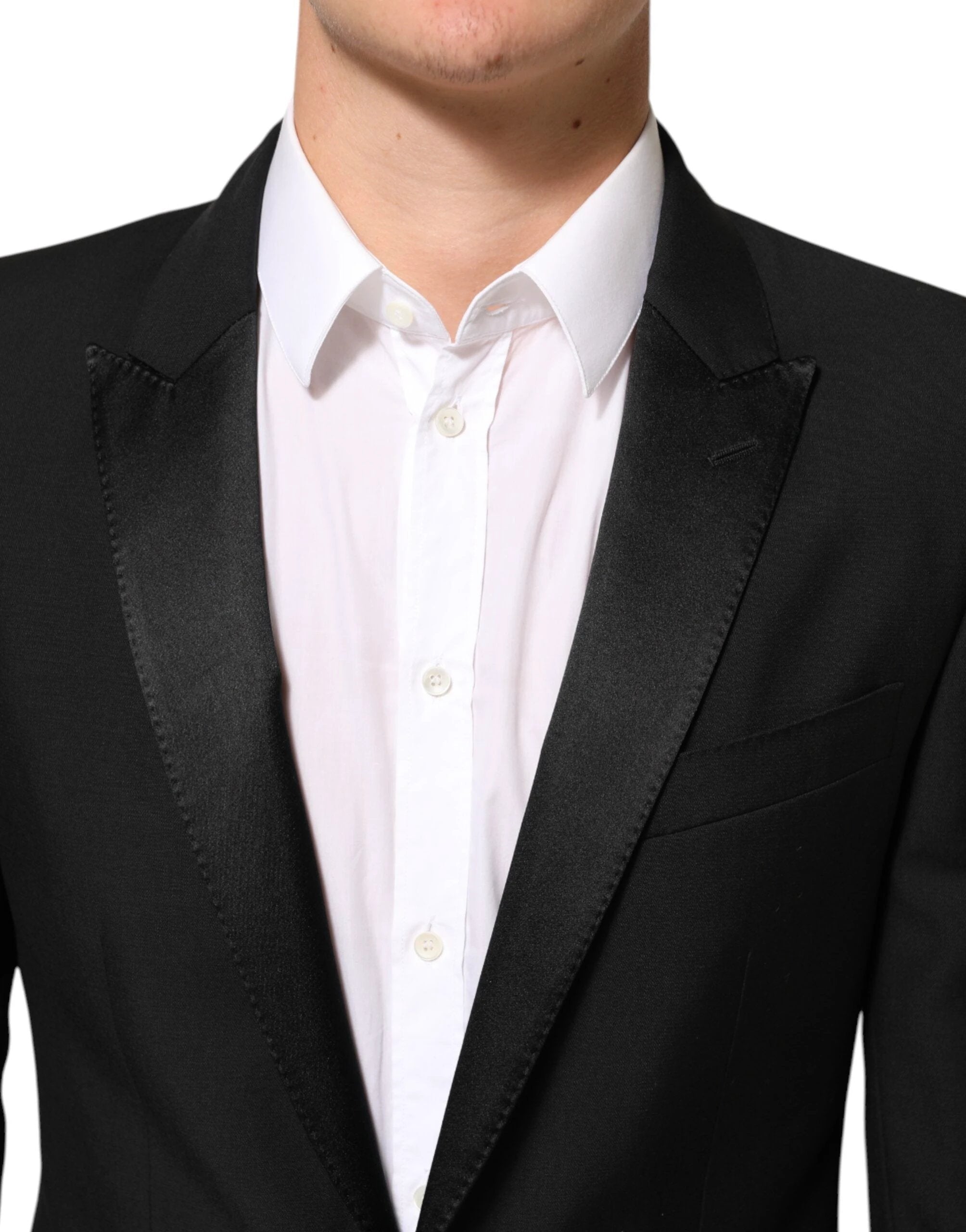 Dolce & Gabbana Black Wool MARTINI 2 Button Men Suit Blazer by Dolce & Gabbana
