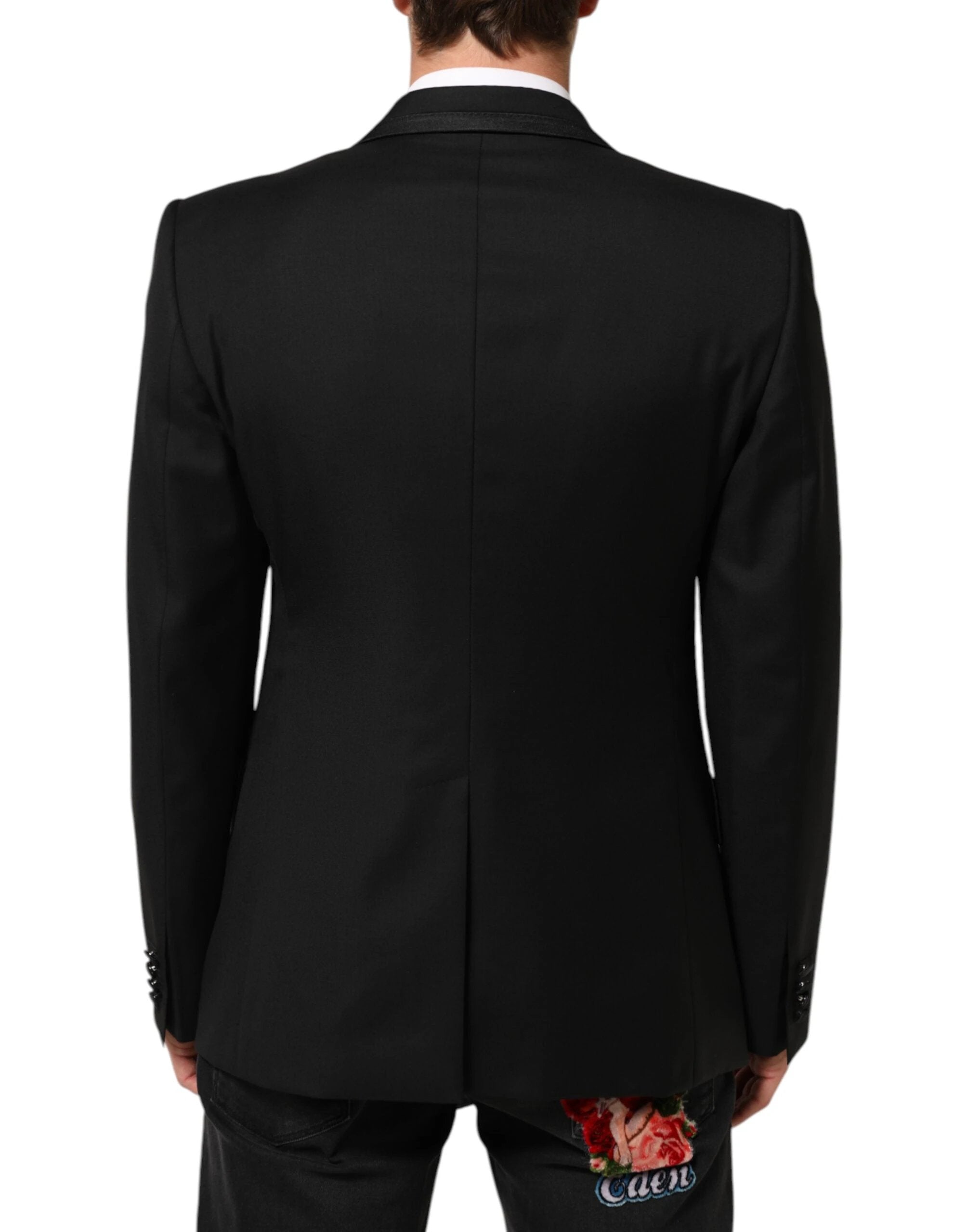 Dolce & Gabbana Black Wool 1 Button Suit Jacket Men Blazer by Dolce & Gabbana
