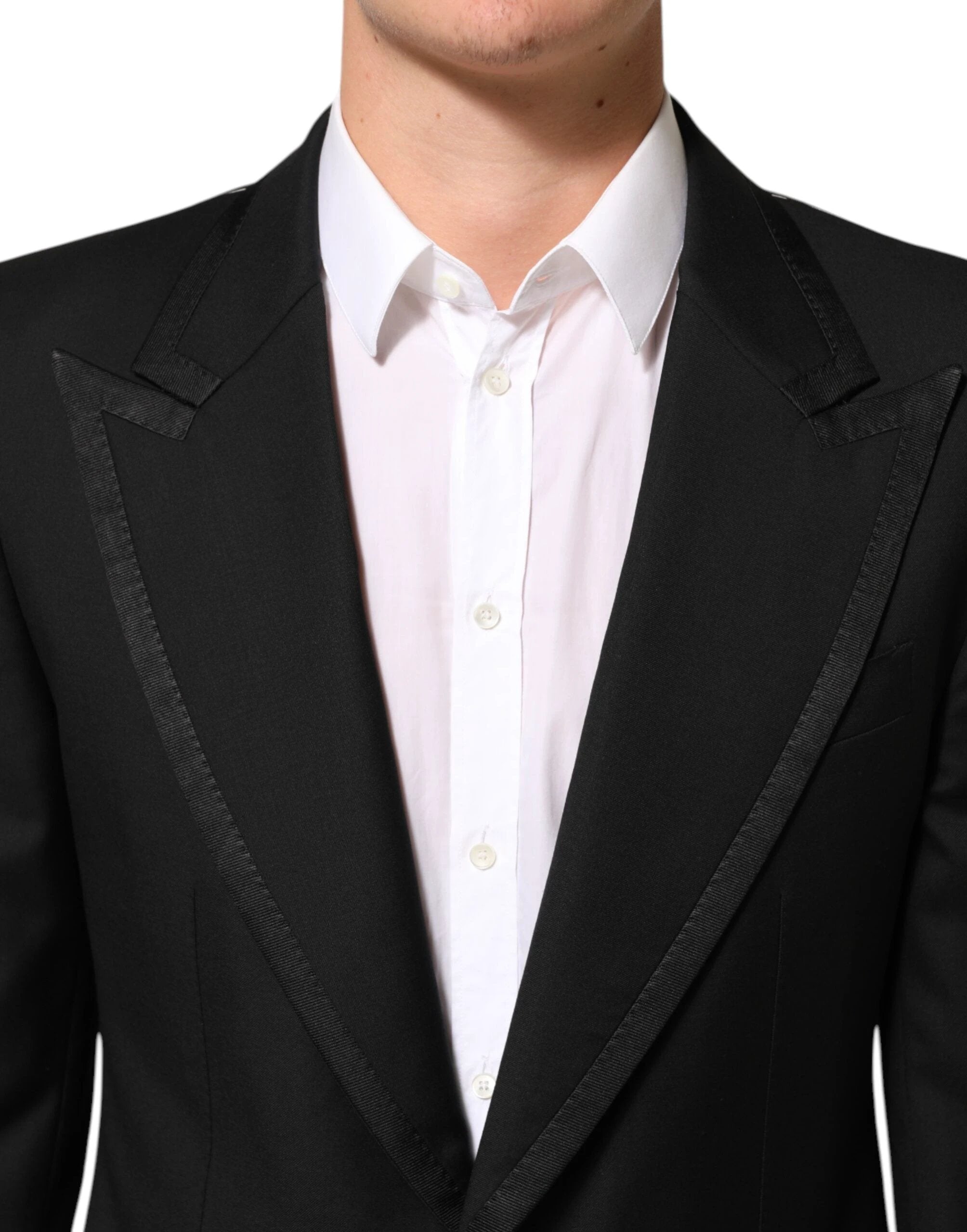 Dolce & Gabbana Black Wool 1 Button Suit Jacket Men Blazer by Dolce & Gabbana