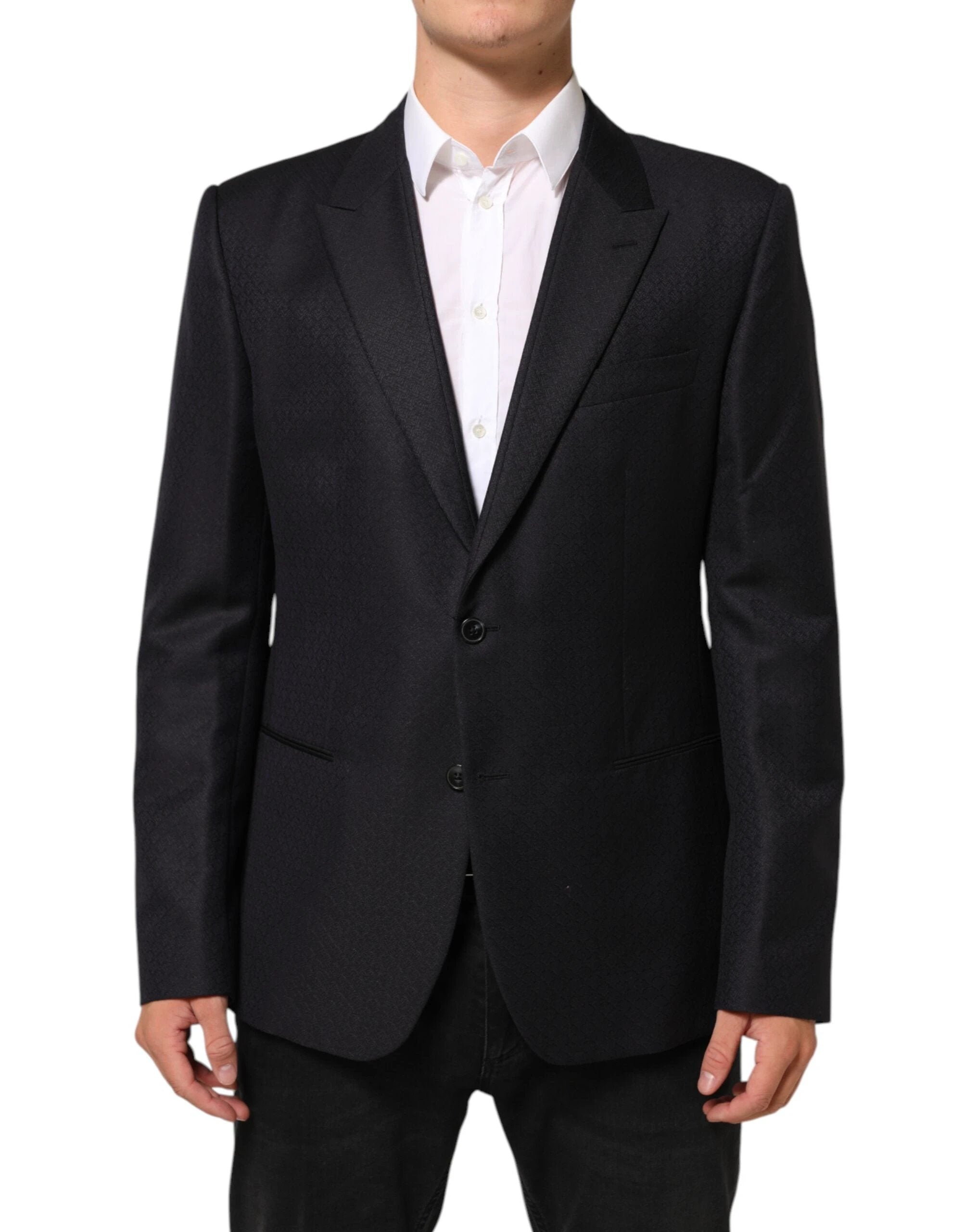 Dolce & Gabbana Black Wool 2 Buttons Suit Jacket Men Blazer by Dolce & Gabbana