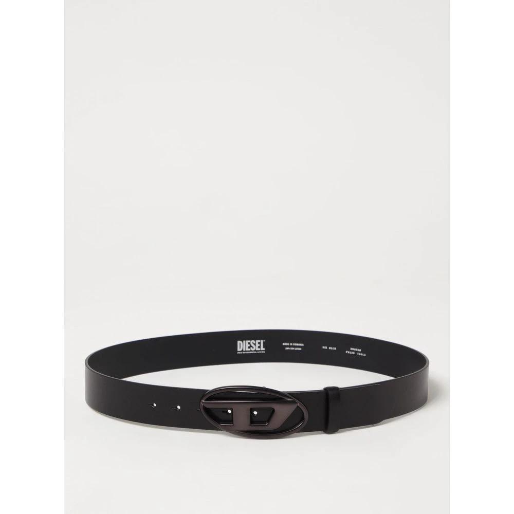 Diesel Black Leather Regular Belt by Diesel