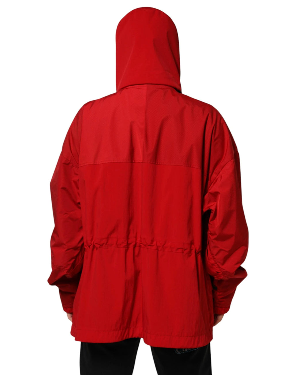 Dolce & Gabbana Red Nylon Hooded Men Full Zip Parka Jacket by Dolce & Gabbana