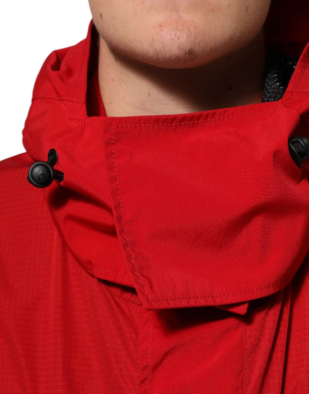Dolce & Gabbana Red Nylon Hooded Men Full Zip Parka Jacket by Dolce & Gabbana
