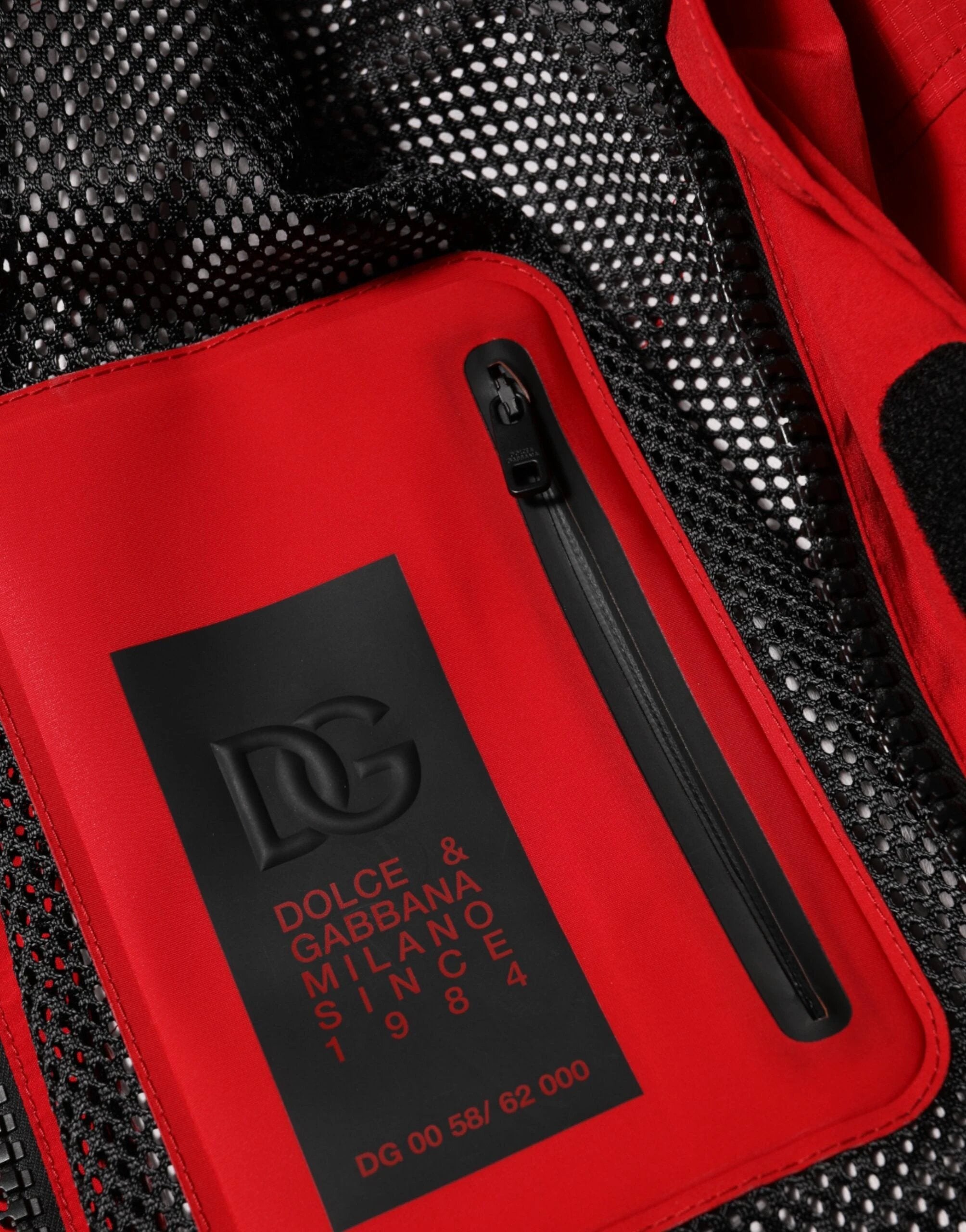 Dolce & Gabbana Red Nylon Hooded Men Full Zip Parka Jacket by Dolce & Gabbana