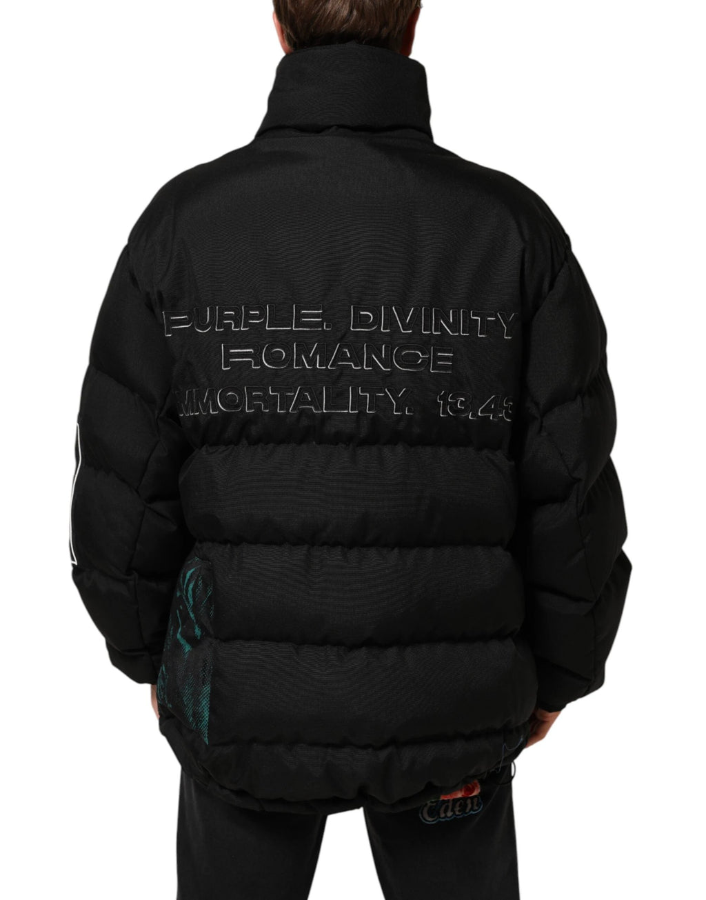 Dolce & Gabbana Black Nylon Puffer Men Full Zip Jacket by Dolce & Gabbana