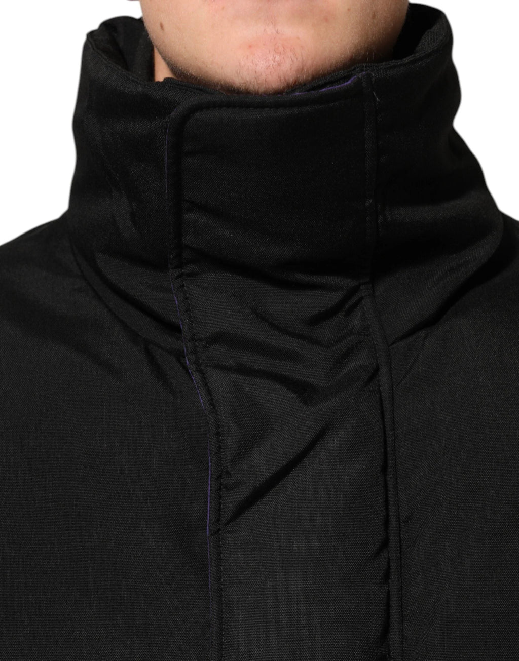 Dolce & Gabbana Black Nylon Puffer Men Full Zip Jacket by Dolce & Gabbana