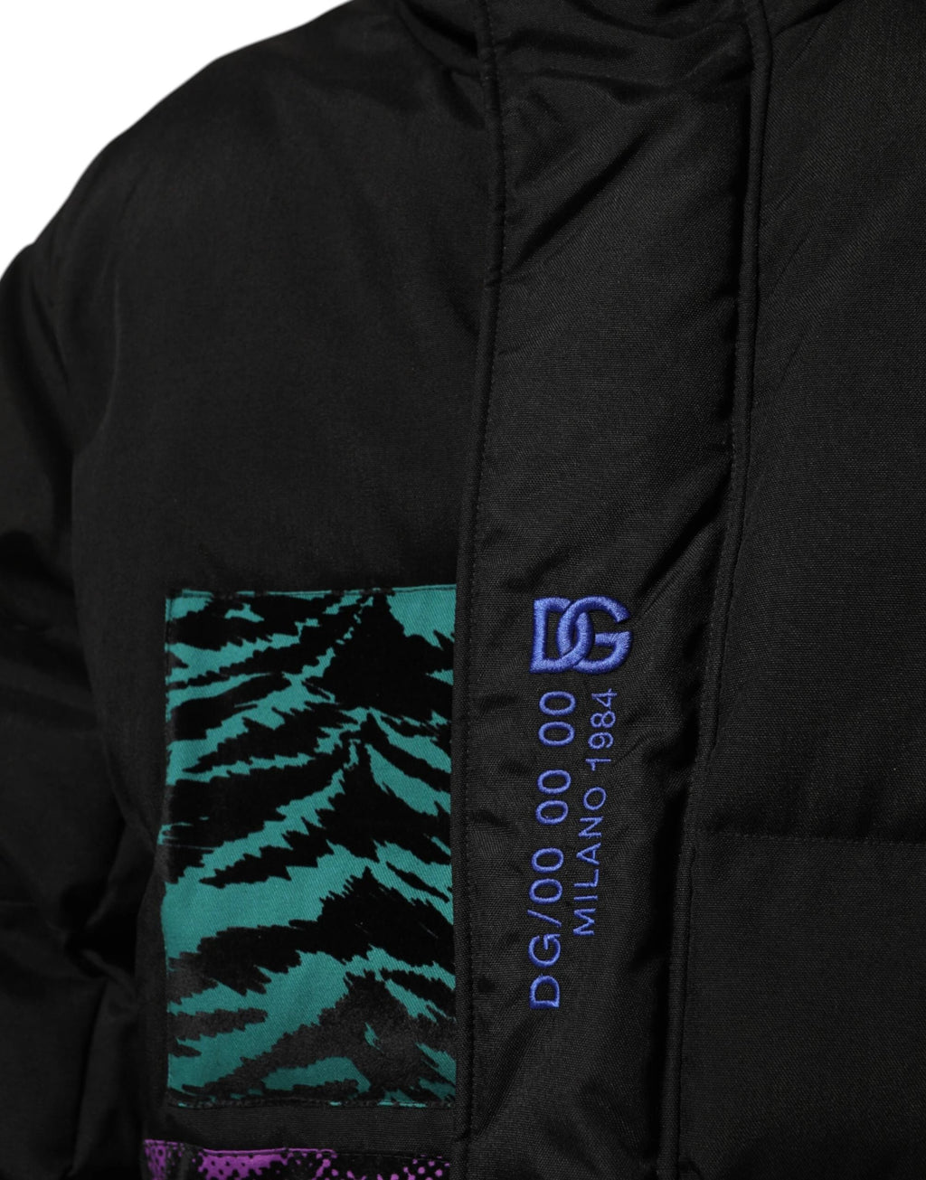 Dolce & Gabbana Black Nylon Puffer Men Full Zip Jacket by Dolce & Gabbana