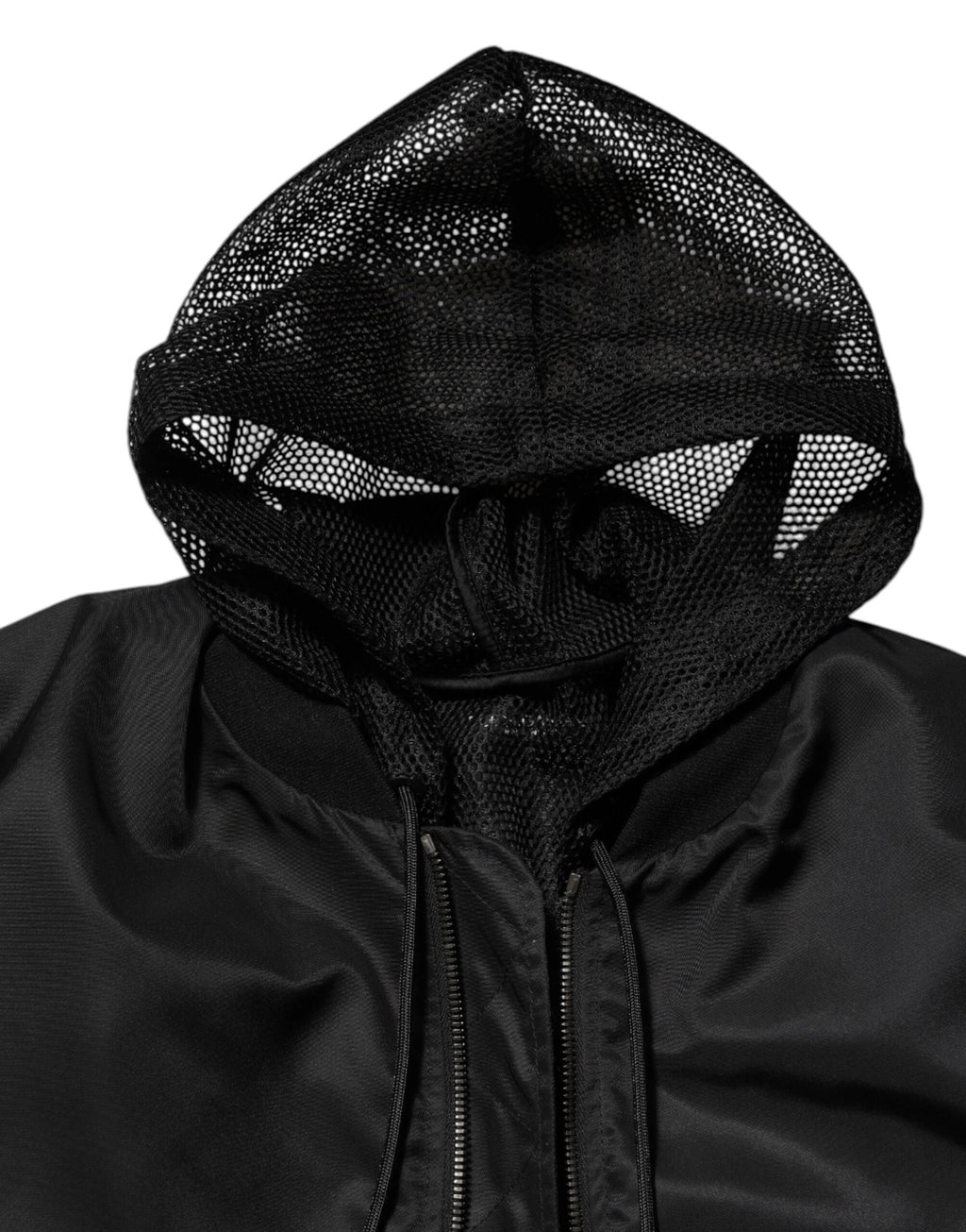 Dolce & Gabbana Black Nylon Hooded Full Zip Bomber Men Jacket by Dolce & Gabbana
