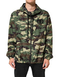 Dolce & Gabbana Green Camouflage Hooded Sweatshirt Jacket by Dolce & Gabbana