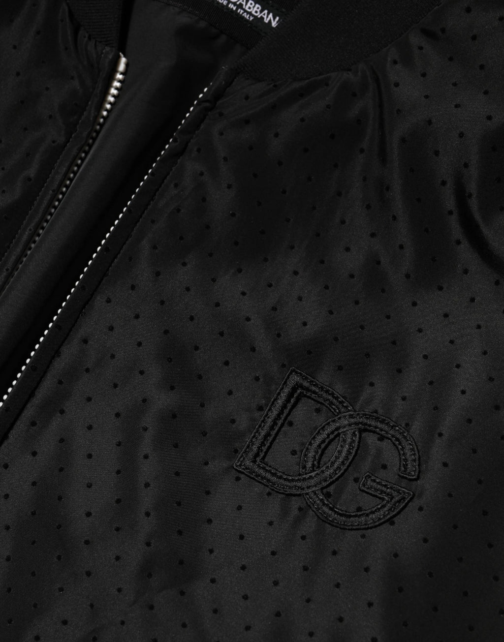 Dolce & Gabbana Black Acetate Full Zip Bomber Men Jacket by Dolce & Gabbana
