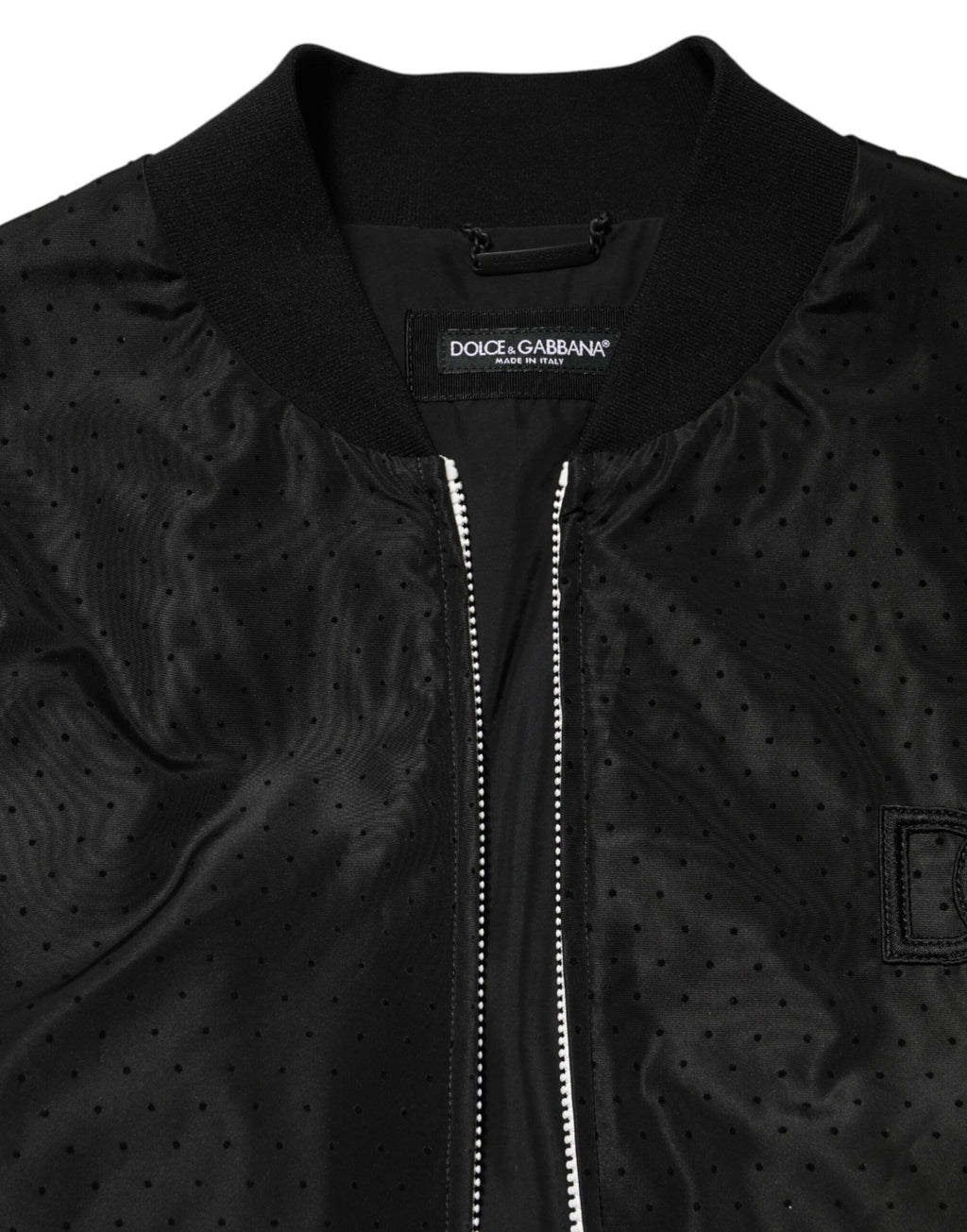 Dolce & Gabbana Black Acetate Full Zip Bomber Men Jacket by Dolce & Gabbana