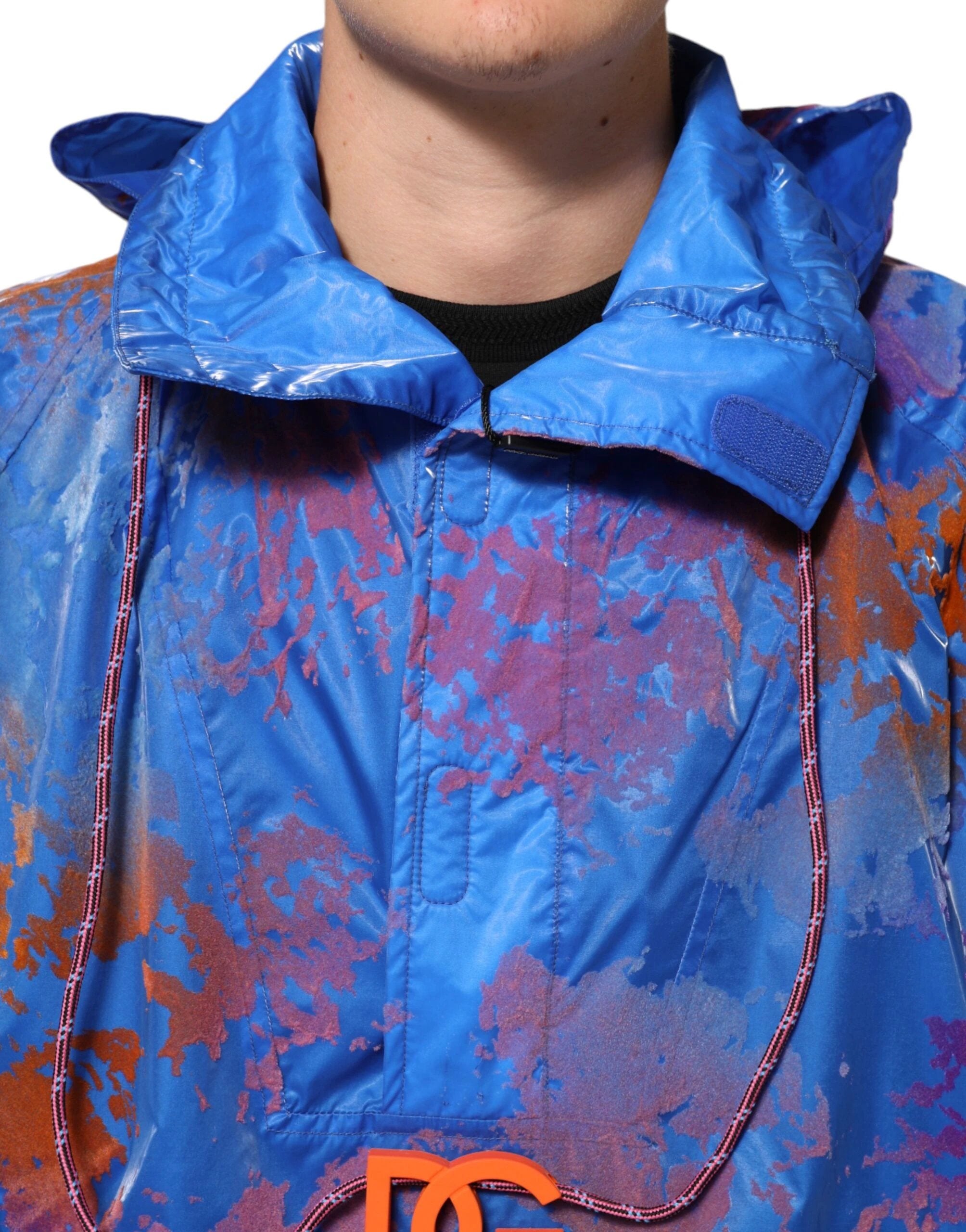 Dolce & Gabbana Blue Tie Dye Logo Hooded Sweatshirt Jacket by Dolce & Gabbana