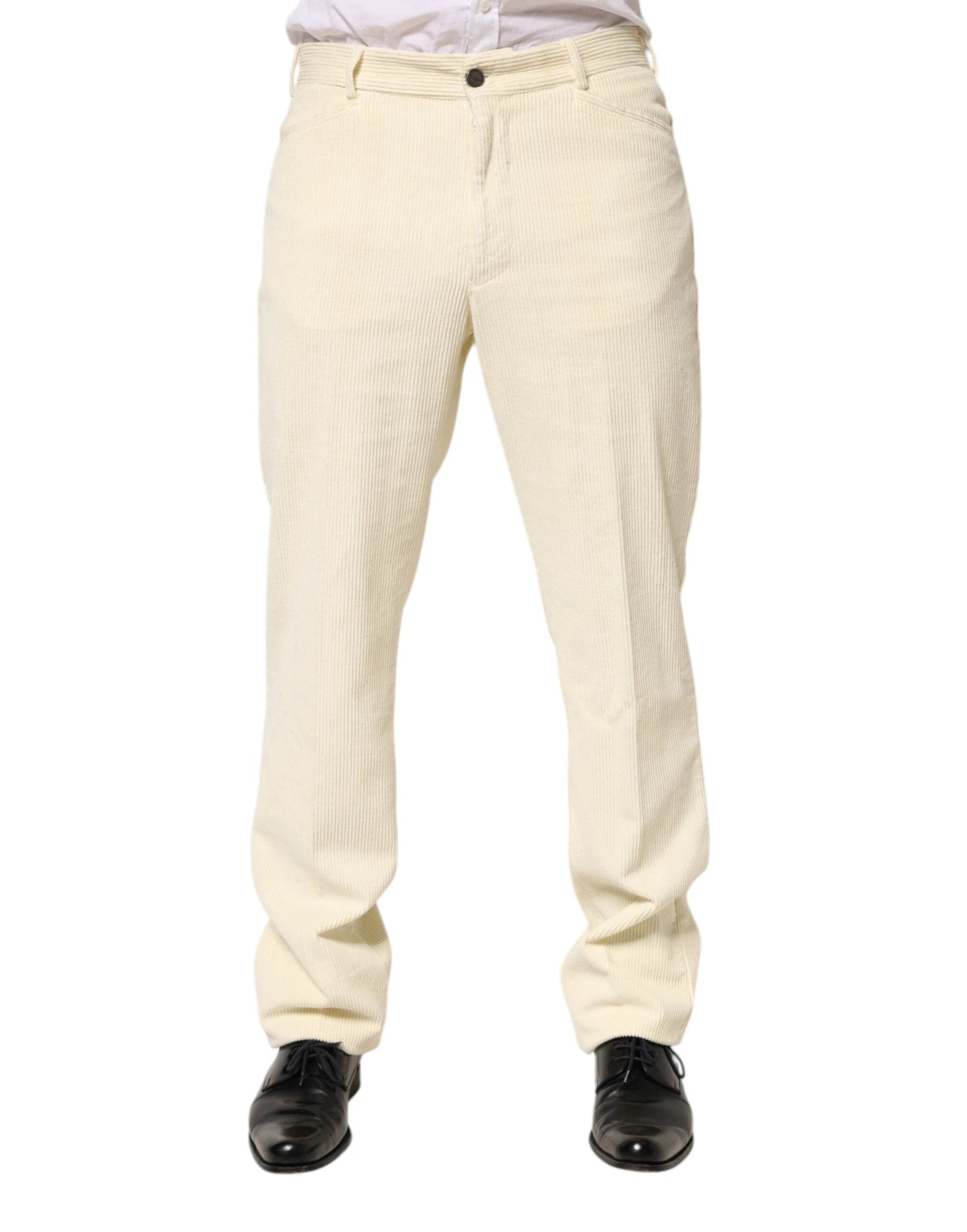 Burberry Beige Corduroy Cotton Straight Men Trouser Pants by Burberry