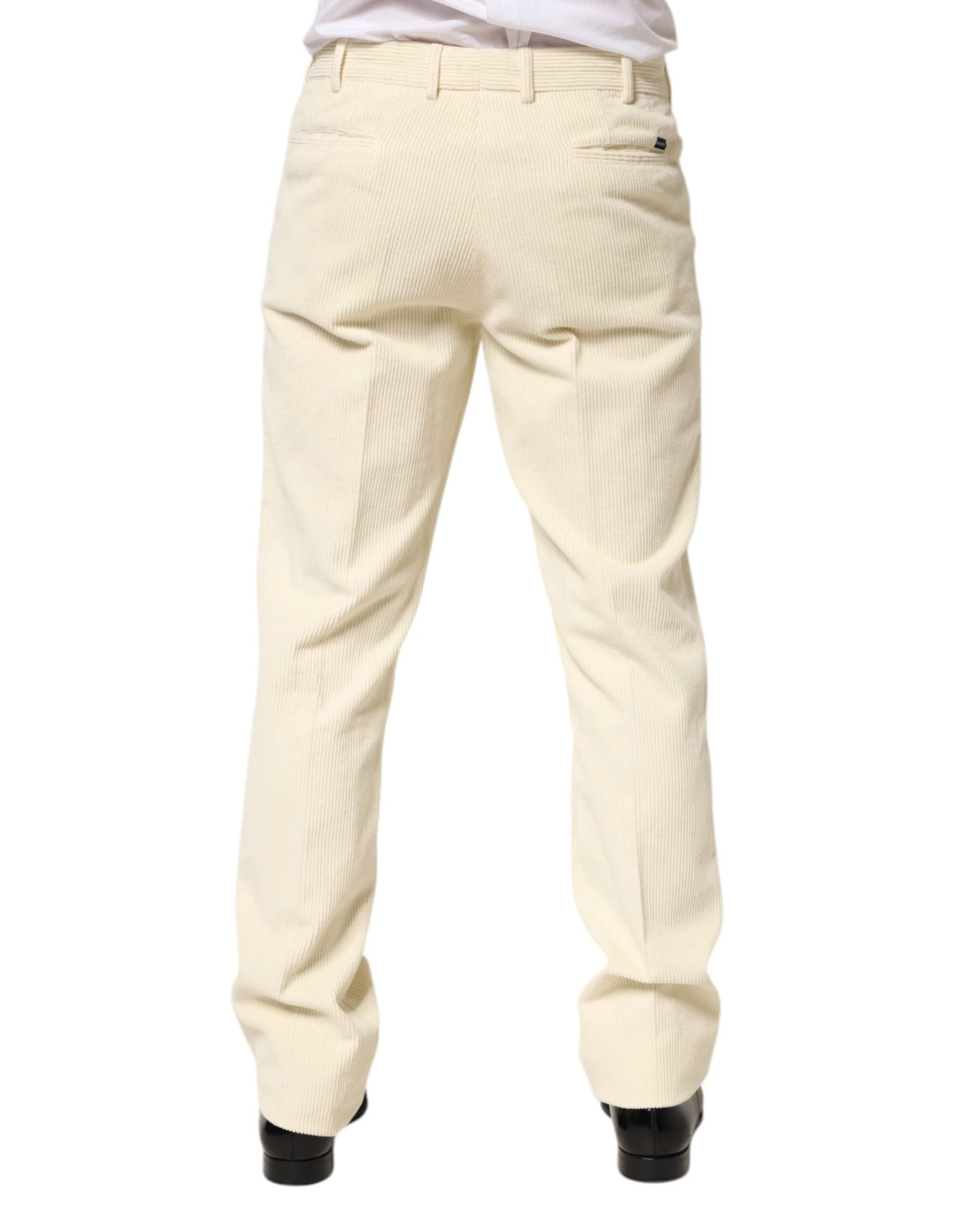 Burberry Beige Corduroy Cotton Straight Men Trouser Pants by Burberry