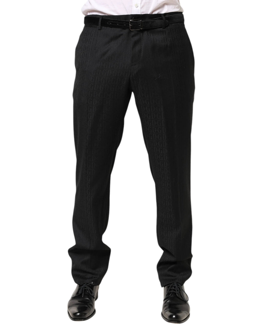 Dolce & Gabbana Black Wool Mid Waist Dress Men Trouser Pants by Dolce & Gabbana