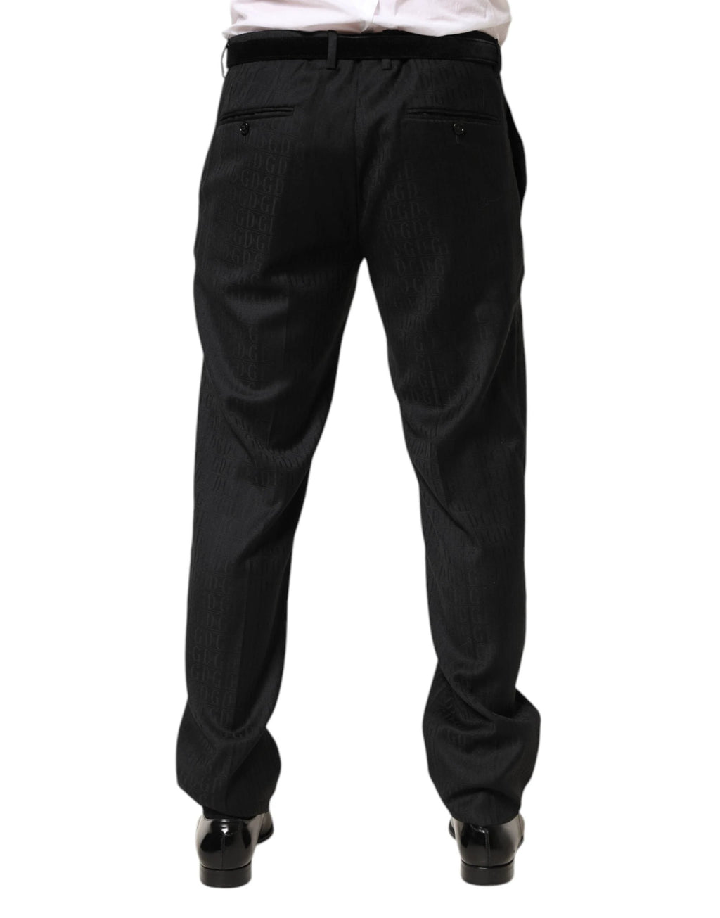 Dolce & Gabbana Black Wool Mid Waist Dress Men Trouser Pants by Dolce & Gabbana