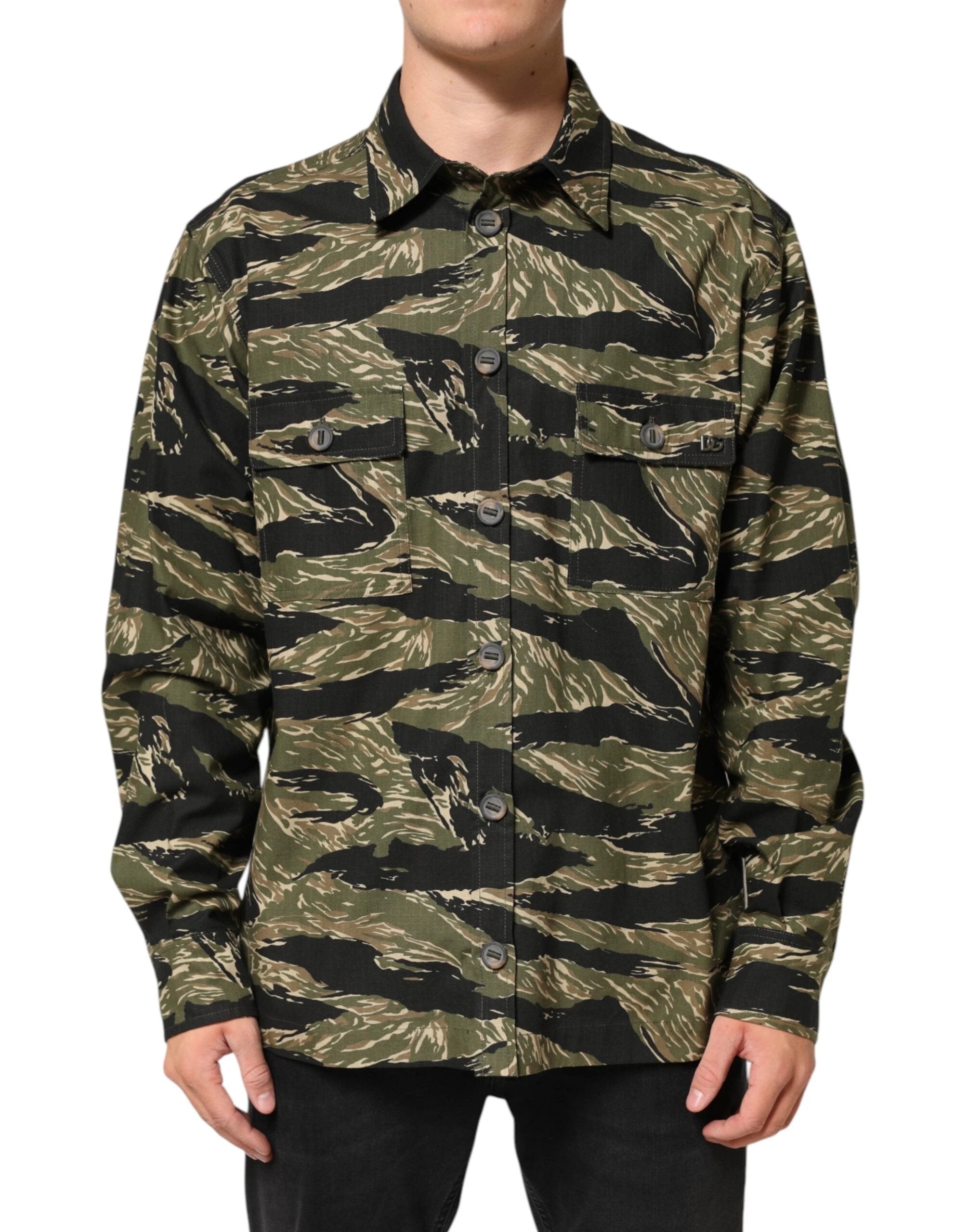 Dolce & Gabbana Multicolor Camouflage Cotton Casual Shirt by Dolce & Gabbana