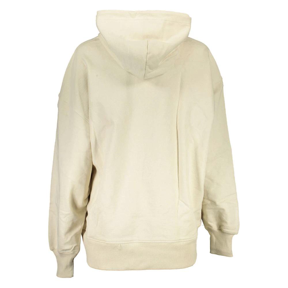 Calvin Klein Beige Recycled Cotton Women Hoodie Calvin Klein