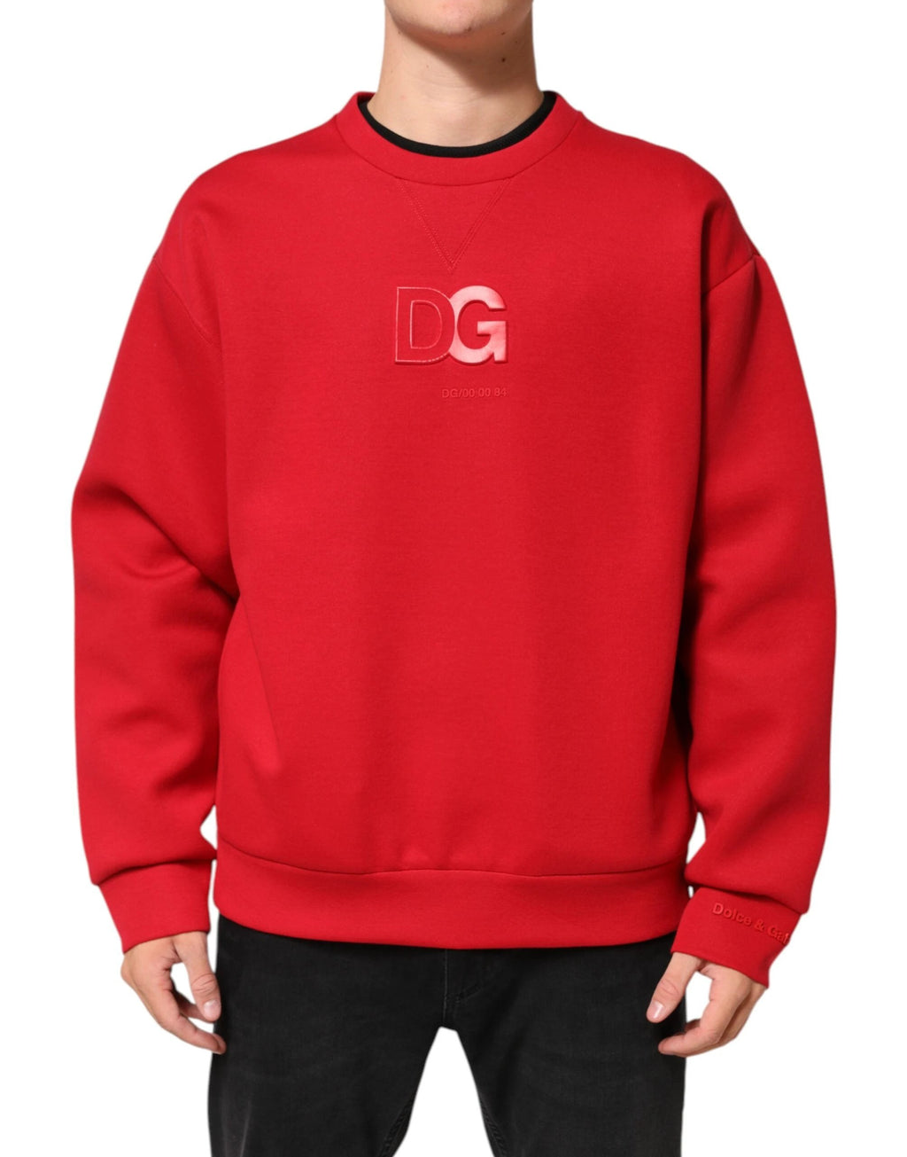 Dolce & Gabbana Red DG Logo Crew Neck Men Sweatshirt Sweater by Dolce & Gabbana